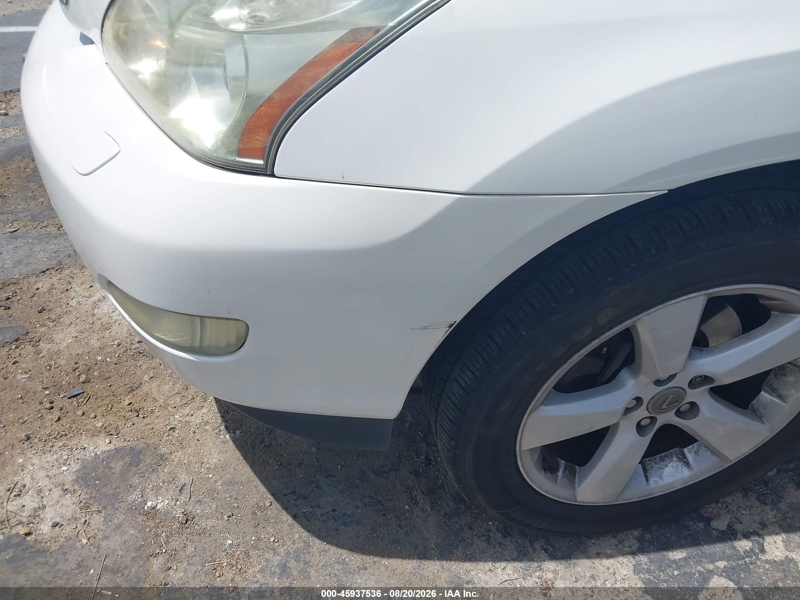 2008 Lexus Rx 350   White vin: 2T2GK31UX8C029711
