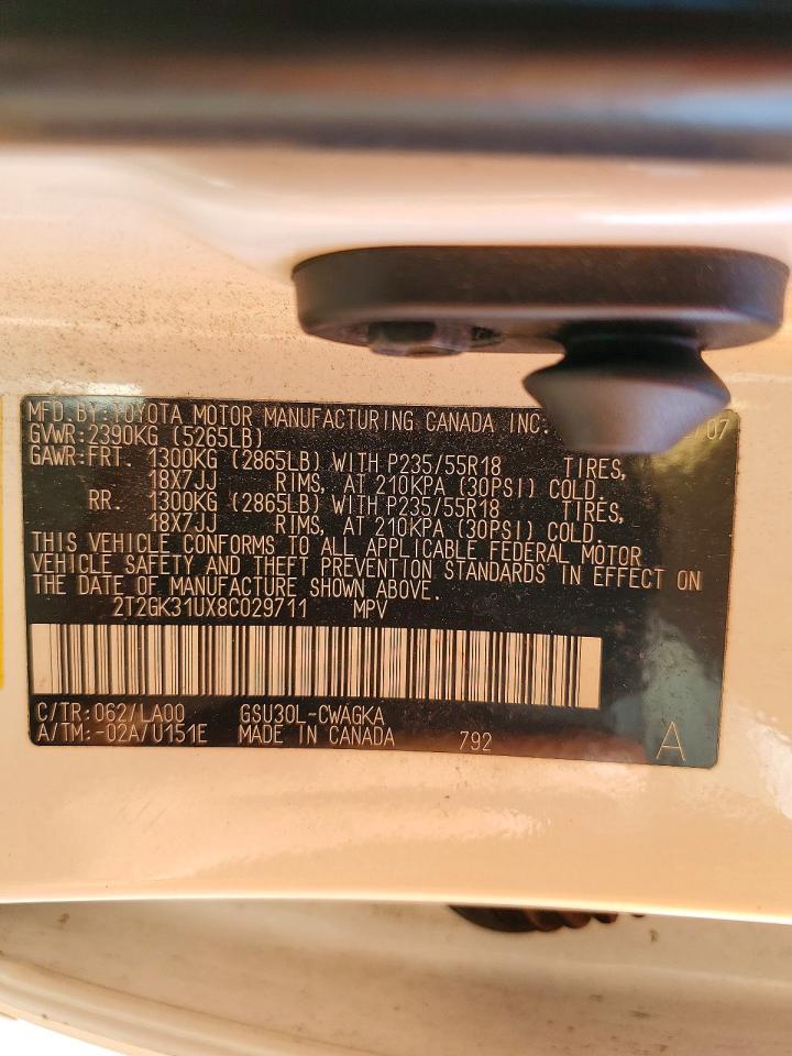 2008 Lexus Rx 350 White vin: 2T2GK31UX8C029711