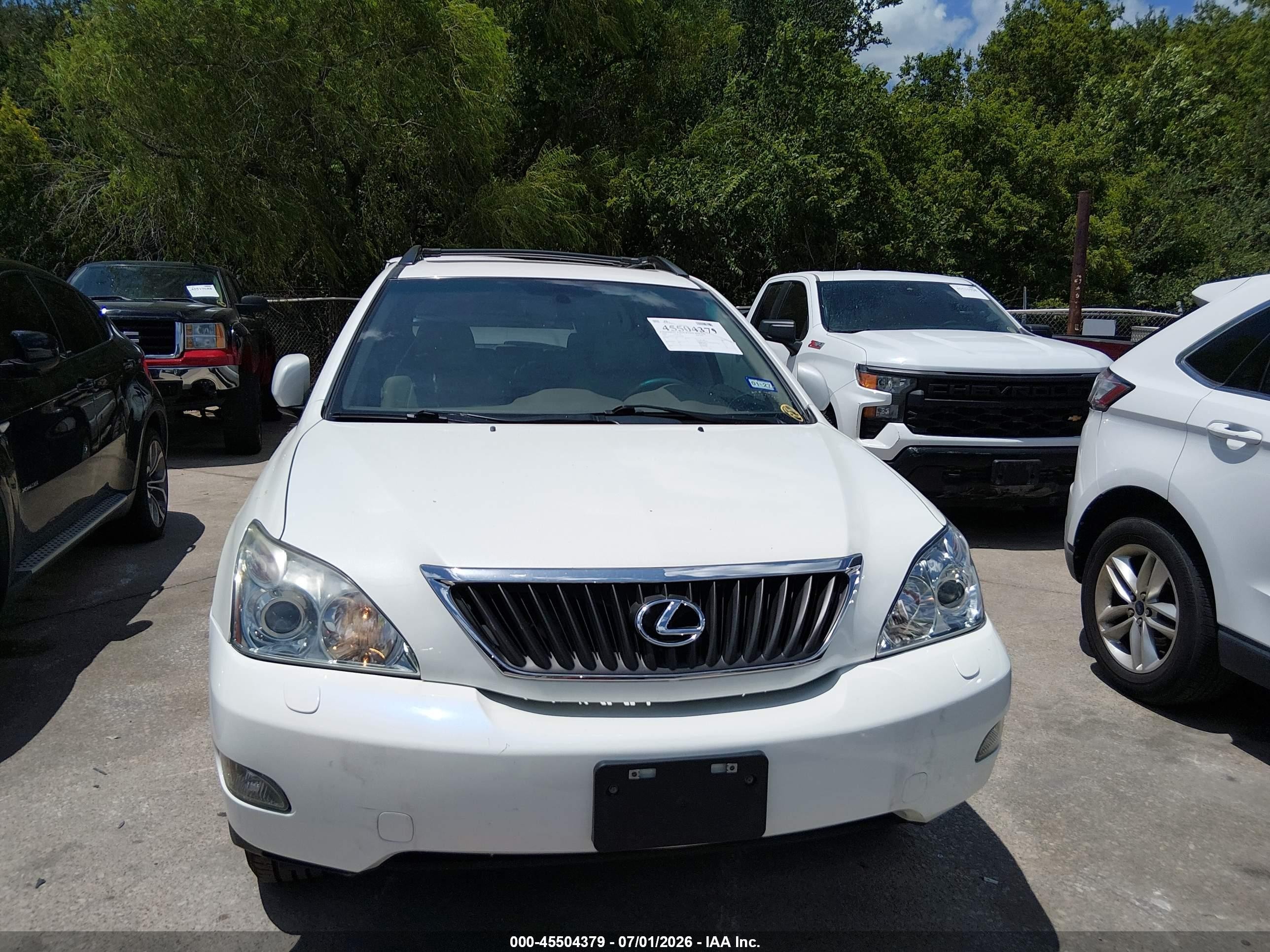 2008 Lexus Rx 350   White vin: 2T2GK31UX8C050400