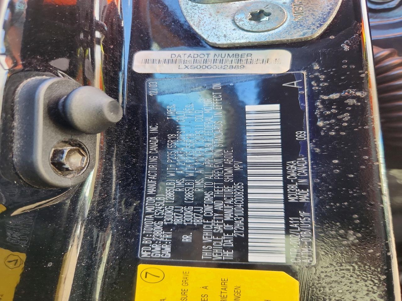 2004 Lexus Rx 330 Base Black vin: 2T2HA31U04C008285