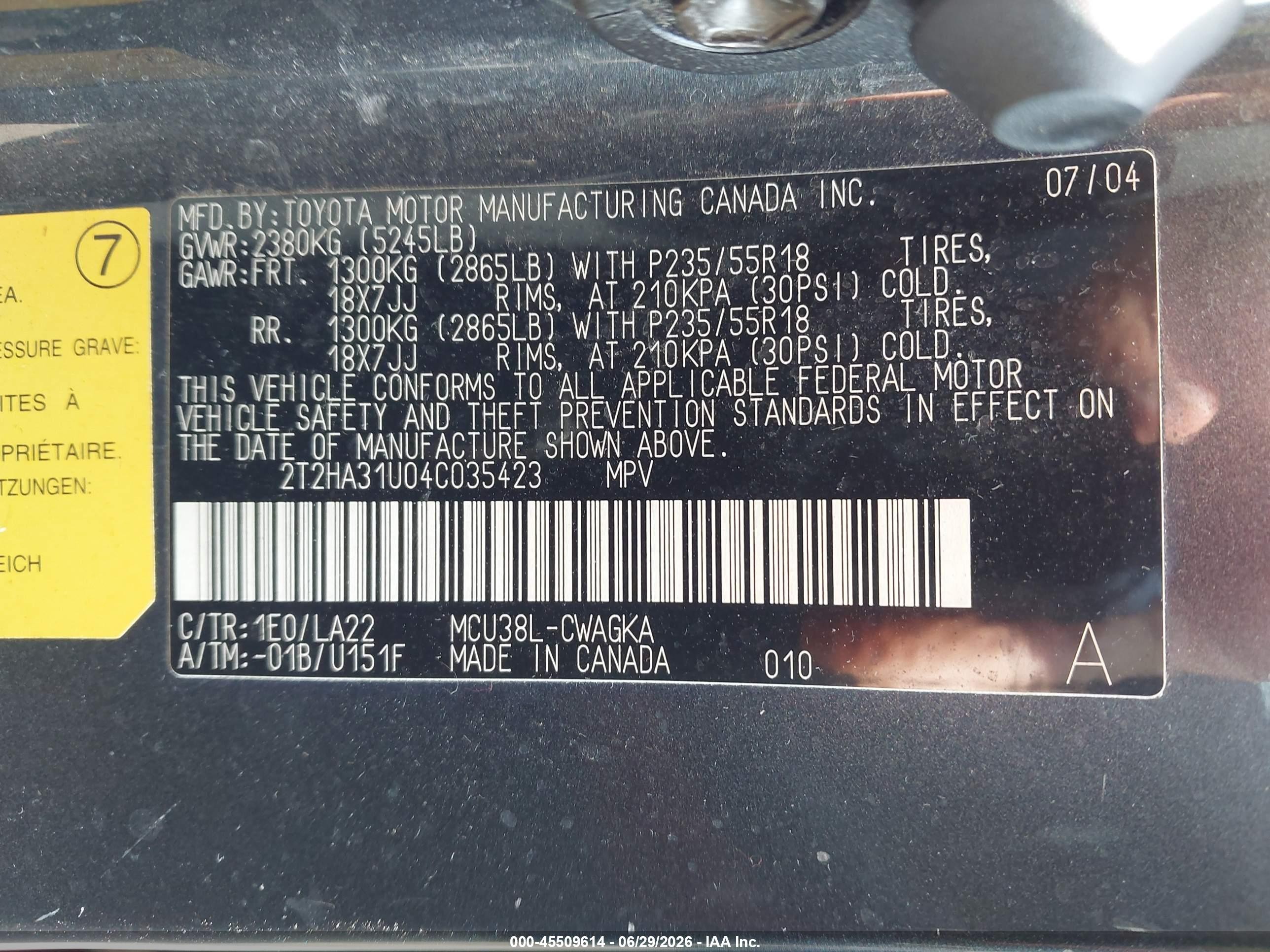 2004 Lexus Rx 330 Gray vin: 2T2HA31U04C035423