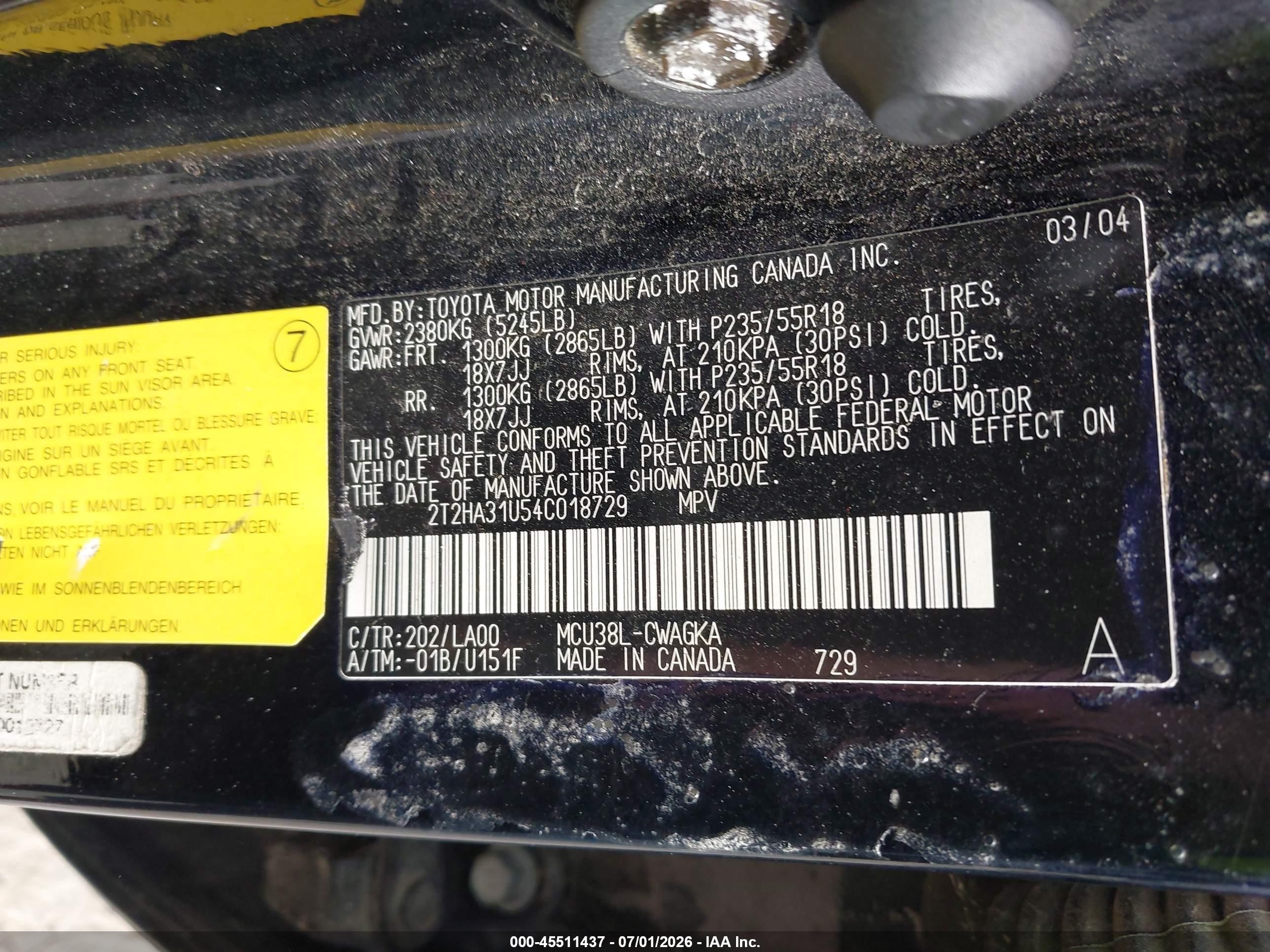 2004 Lexus Rx 330   Черный vin: 2T2HA31U54C018729