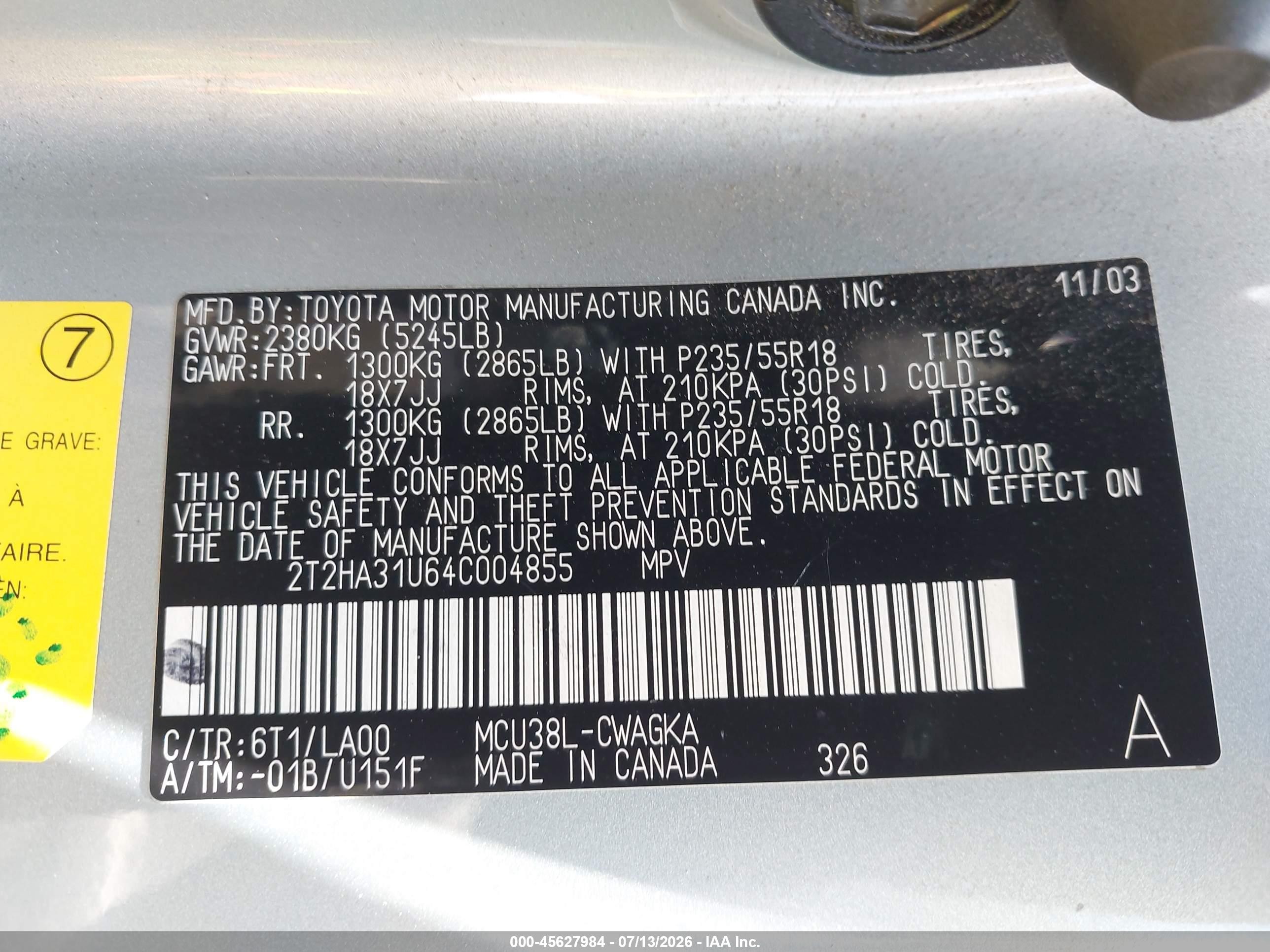 2004 Lexus Rx 330   Серебряный vin: 2T2HA31U64C004855