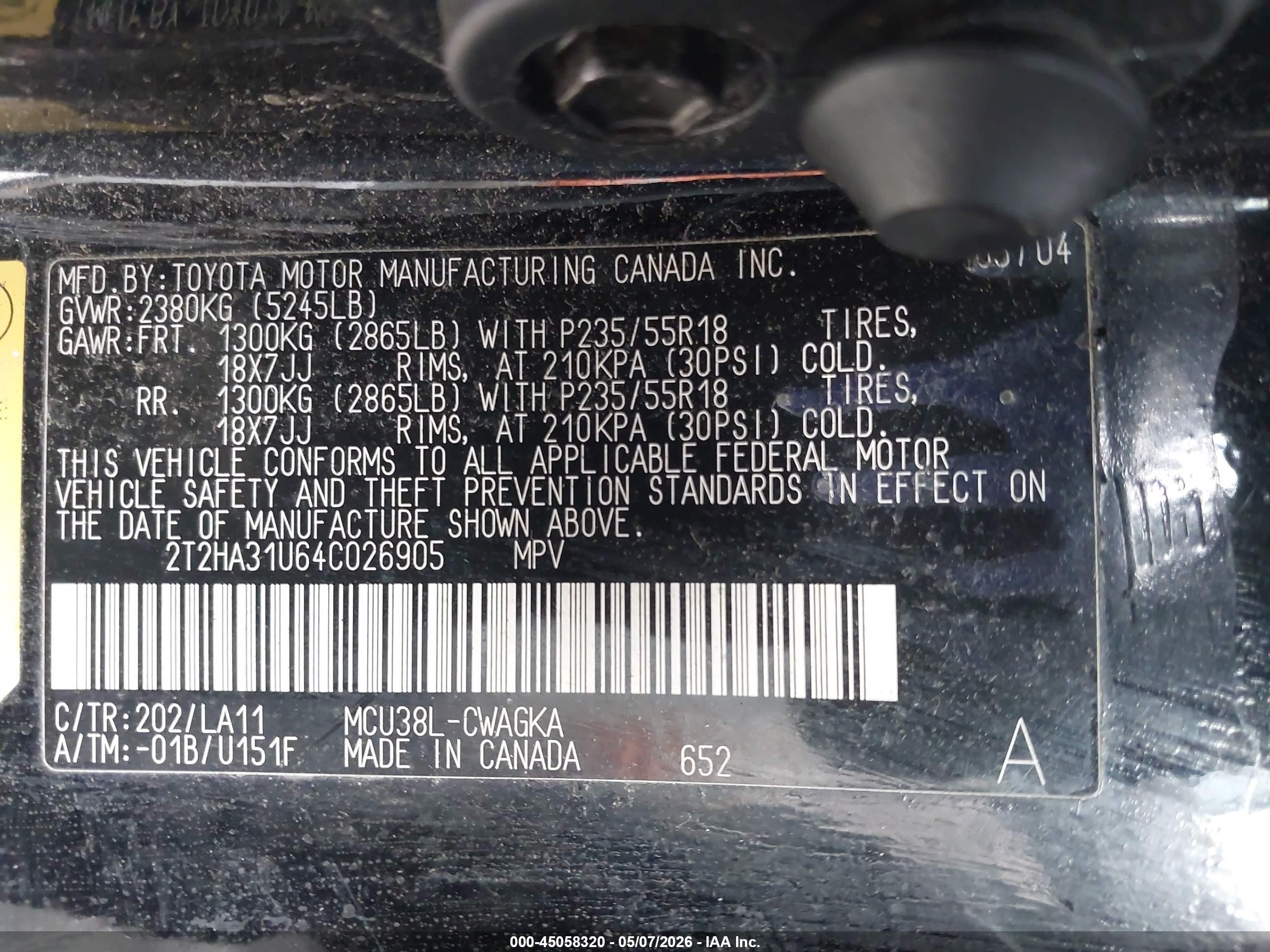 2004 Lexus Rx 330 Black vin: 2T2HA31U64C026905