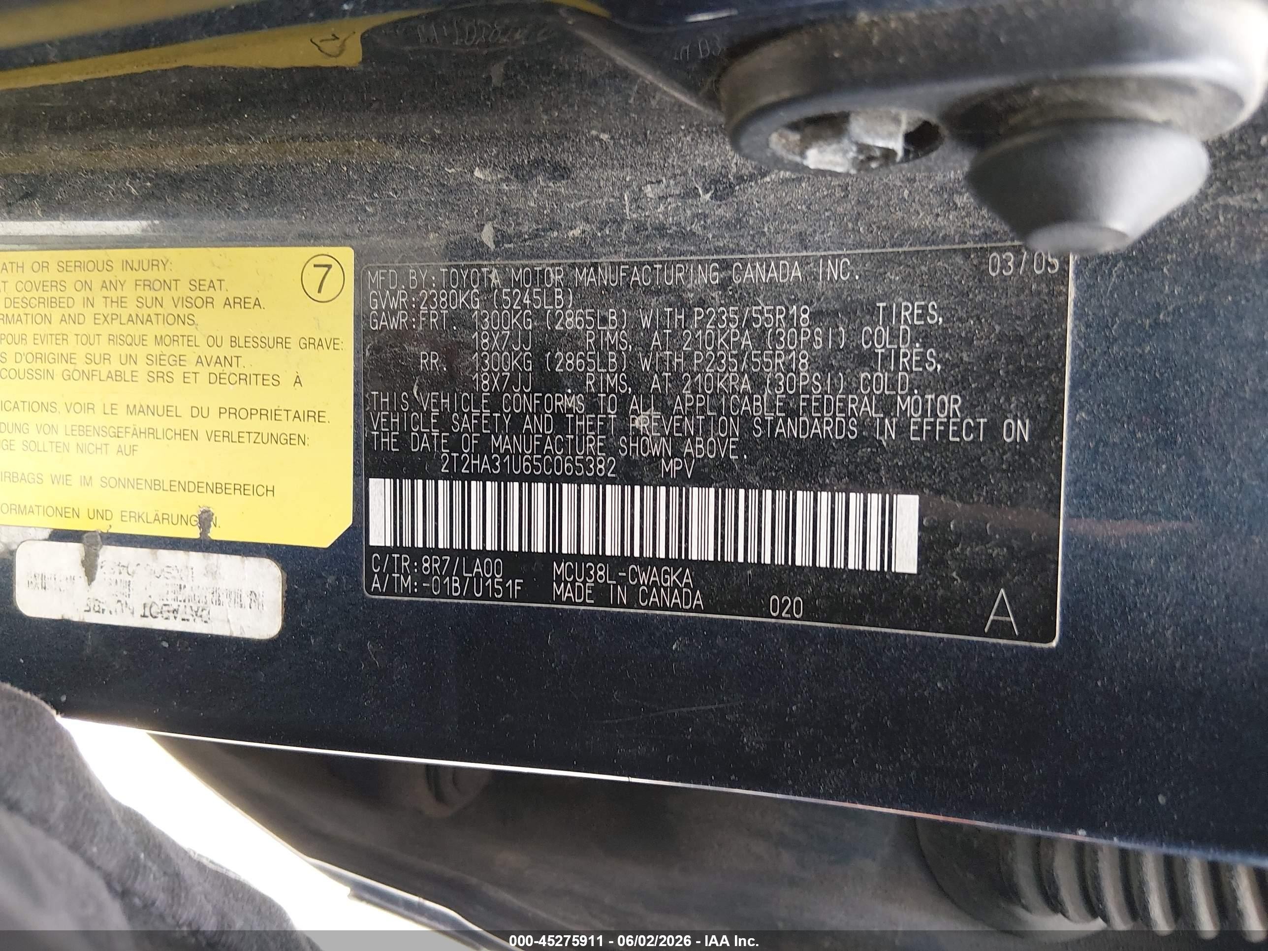 2005 Lexus Rx 330   Dark Blue vin: 2T2HA31U65C065382