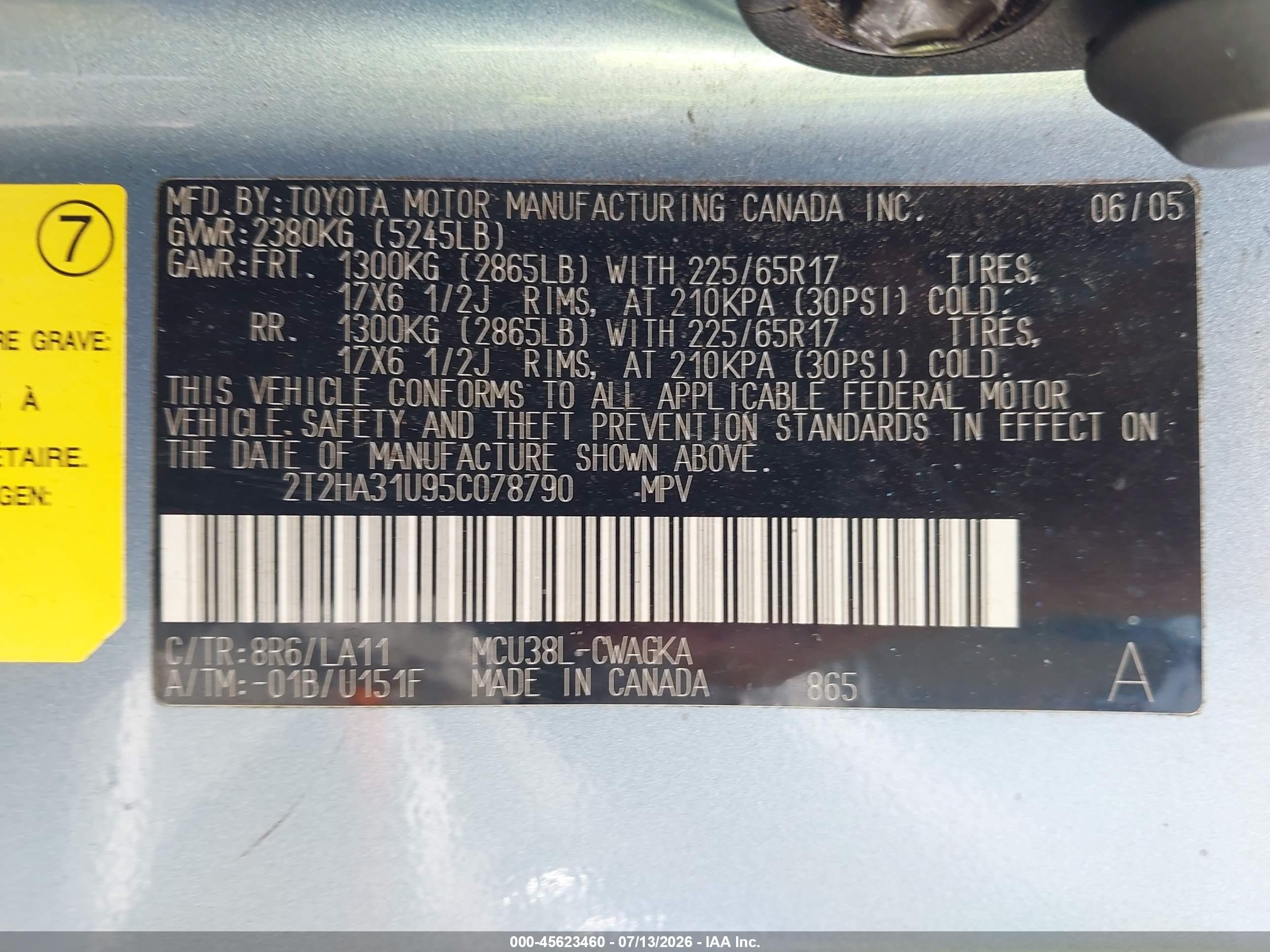 2005 Lexus Rx 330   Light Blue vin: 2T2HA31U95C078790