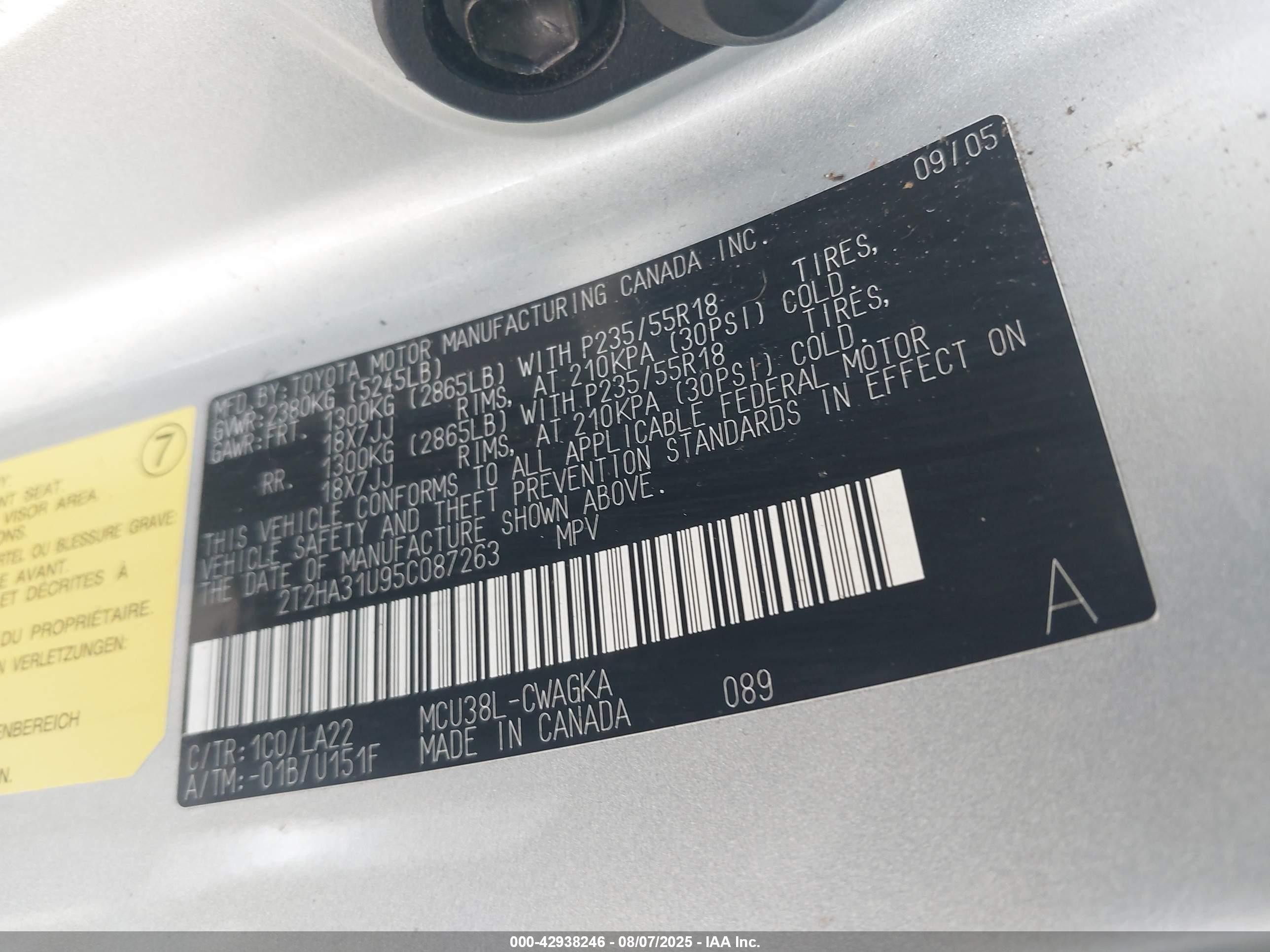 2005 Lexus Rx 330   Серебряный vin: 2T2HA31U95C087263