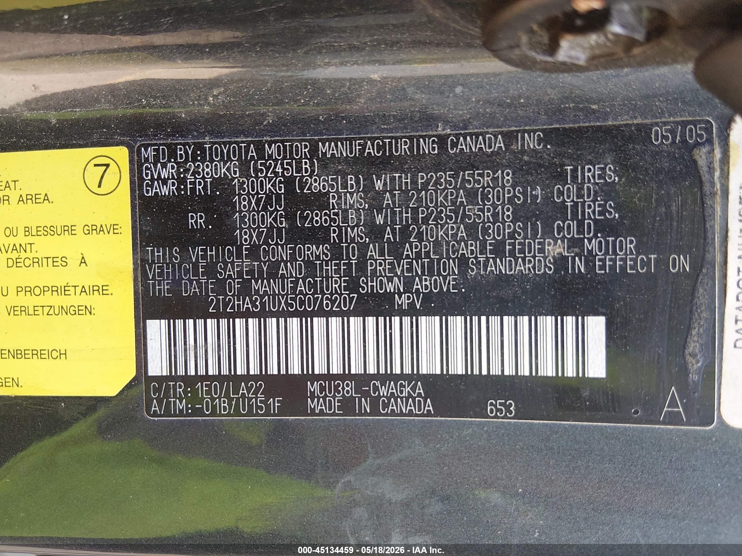 2005 Lexus Rx 330   Gray vin: 2T2HA31UX5C076207