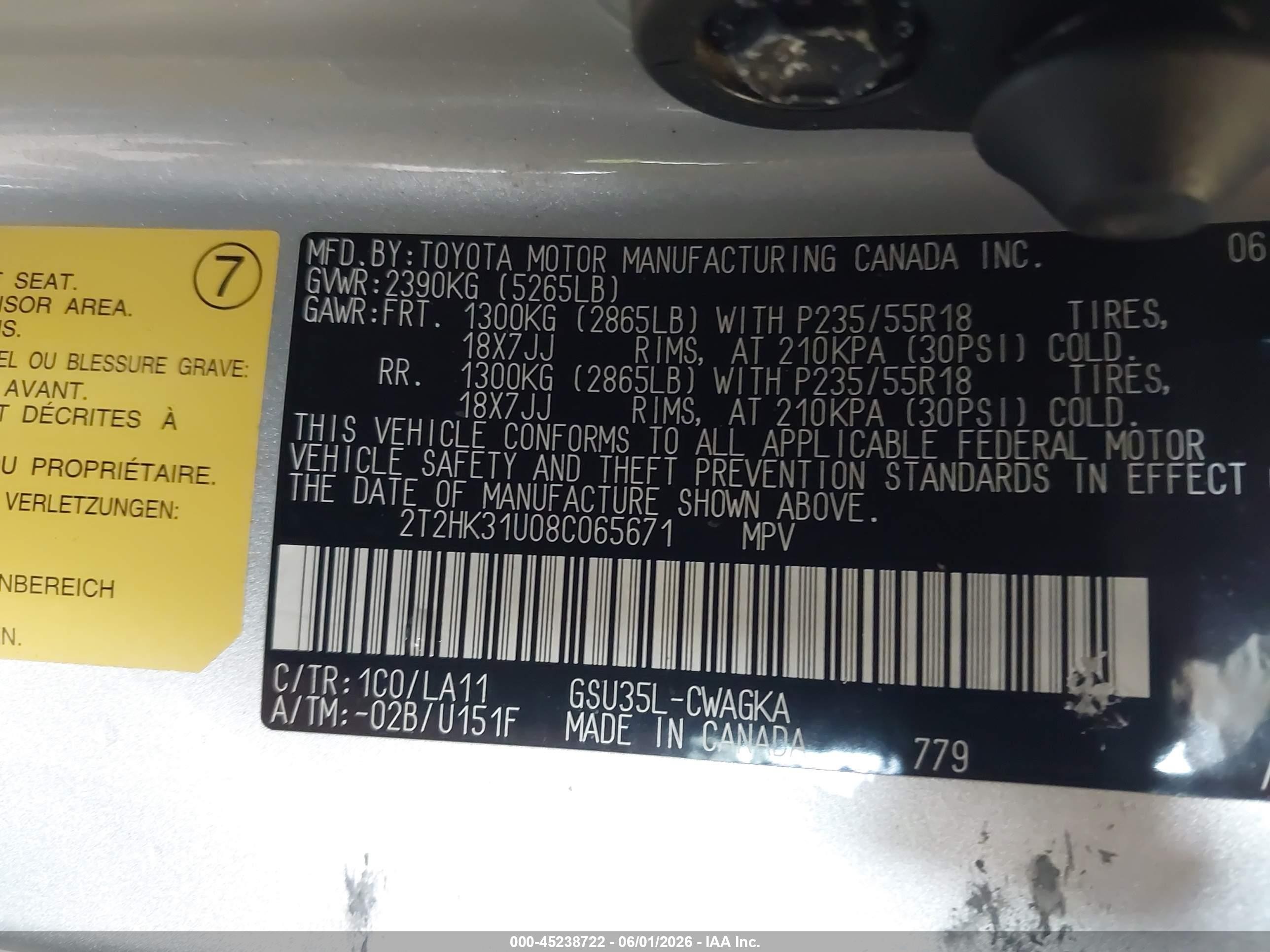 2008 Lexus Rx 350 Silver vin: 2T2HK31U08C065671