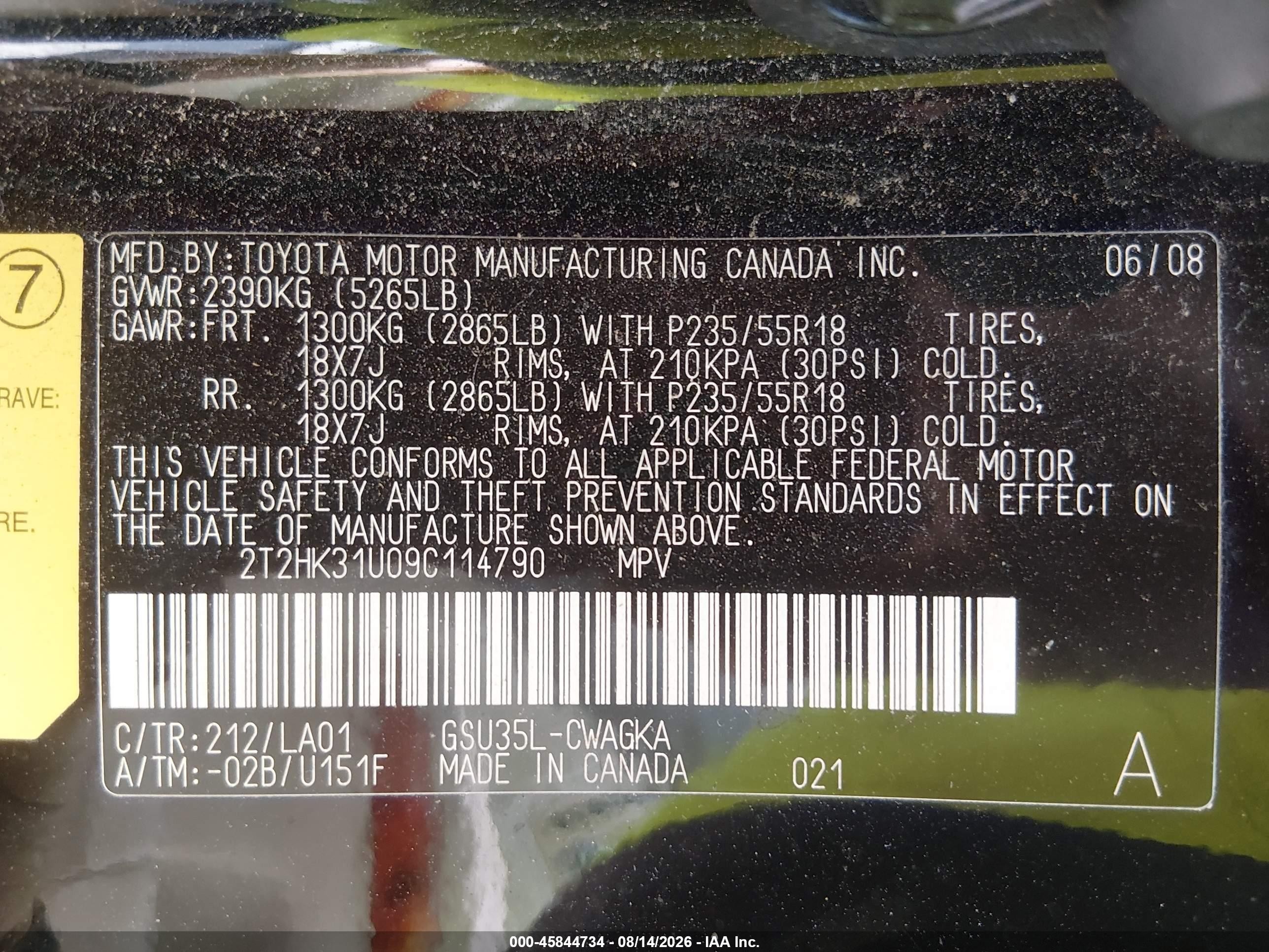 2009 Lexus Rx 350 Black vin: 2T2HK31U09C114790