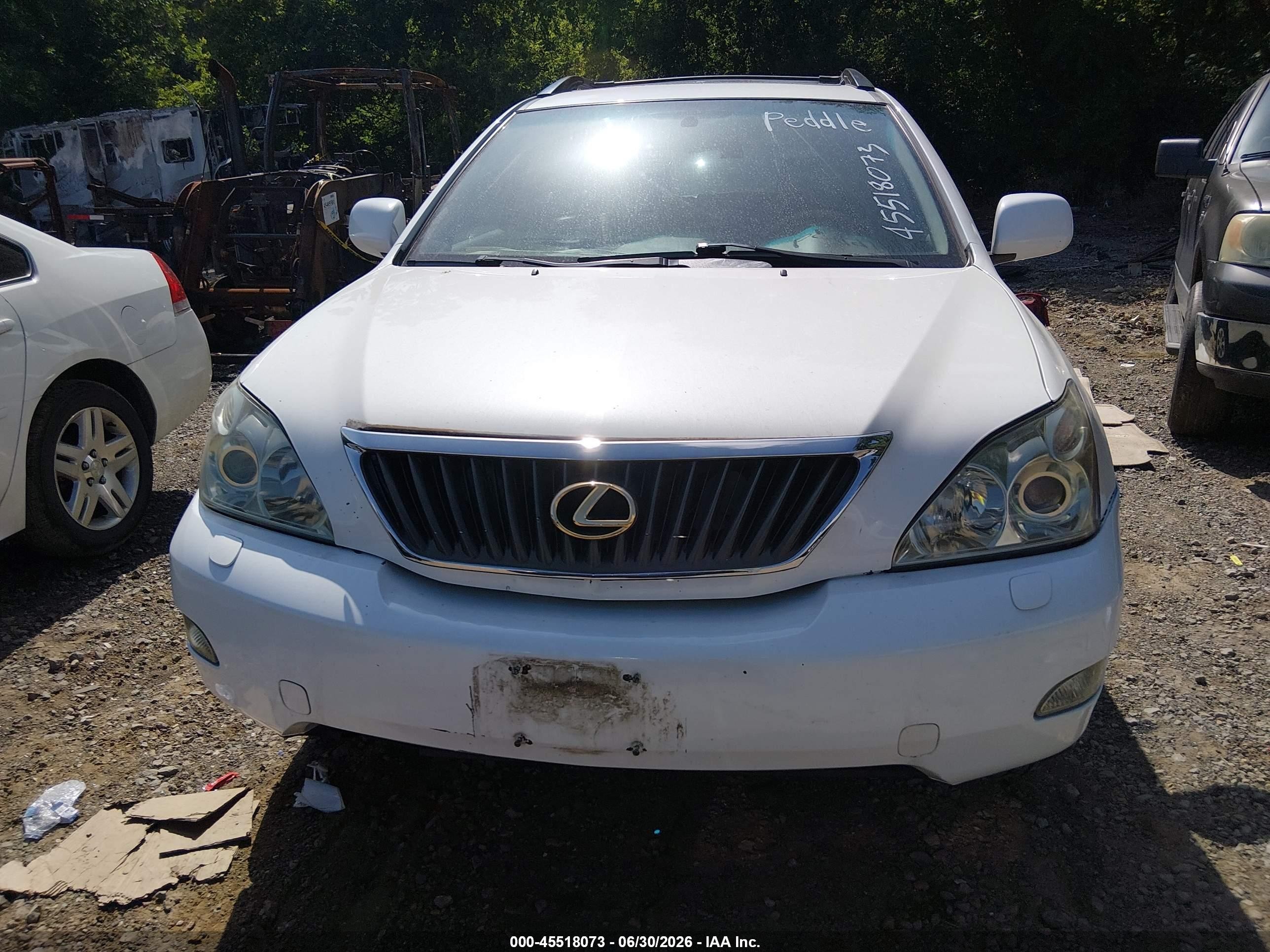 2009 Lexus Rx 350   White vin: 2T2HK31U09C121433