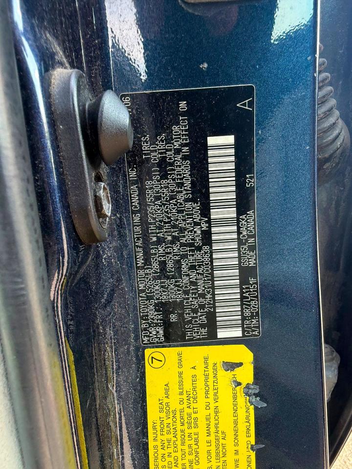 2007 Lexus Rx 350 Синий vin: 2T2HK31U17C038638
