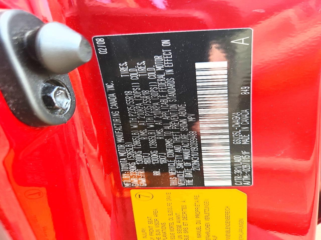 2009 Lexus Rx 350 Red vin: 2T2HK31U19C099488