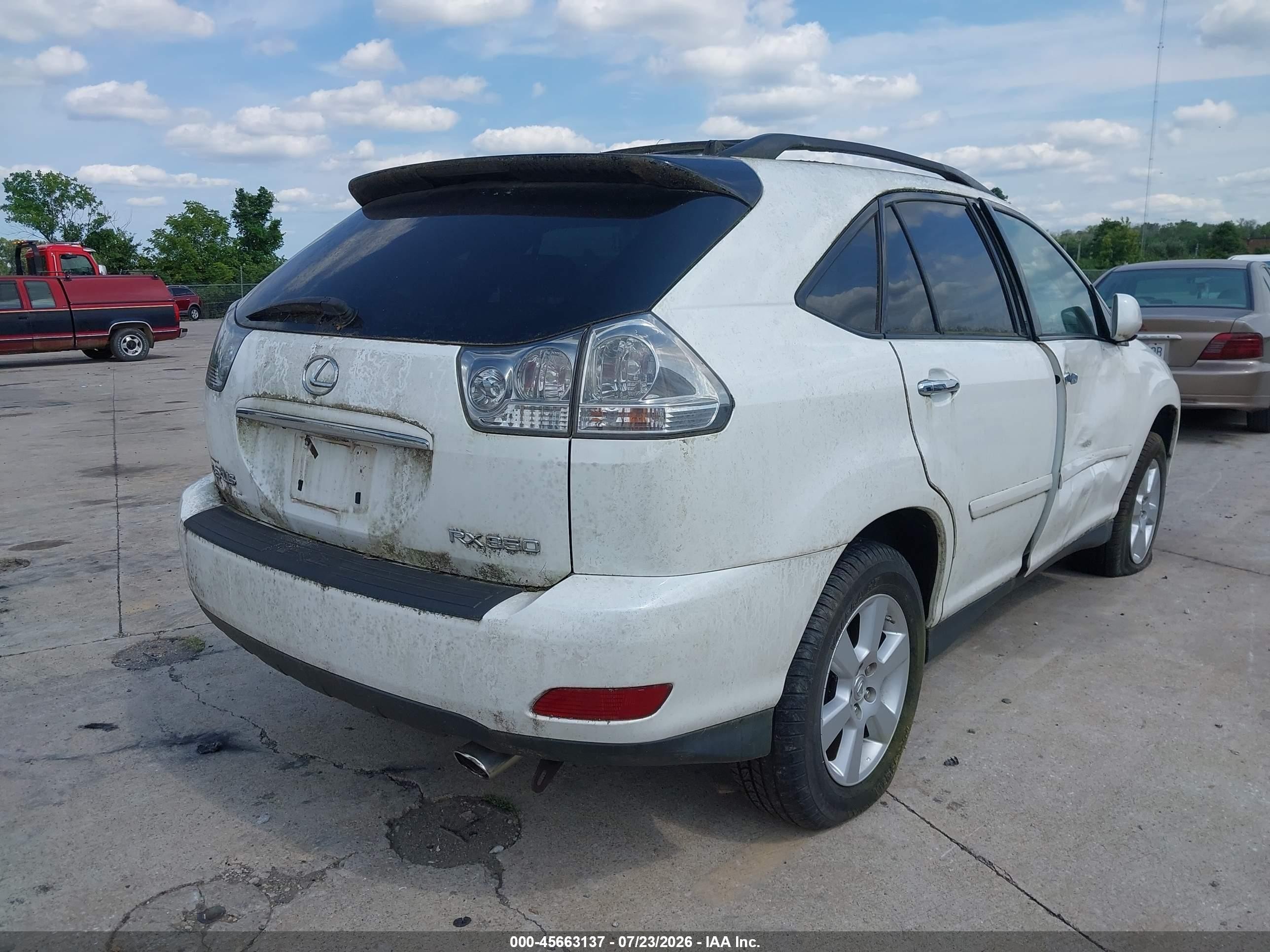 2009 Lexus Rx 350   White vin: 2T2HK31U19C115348
