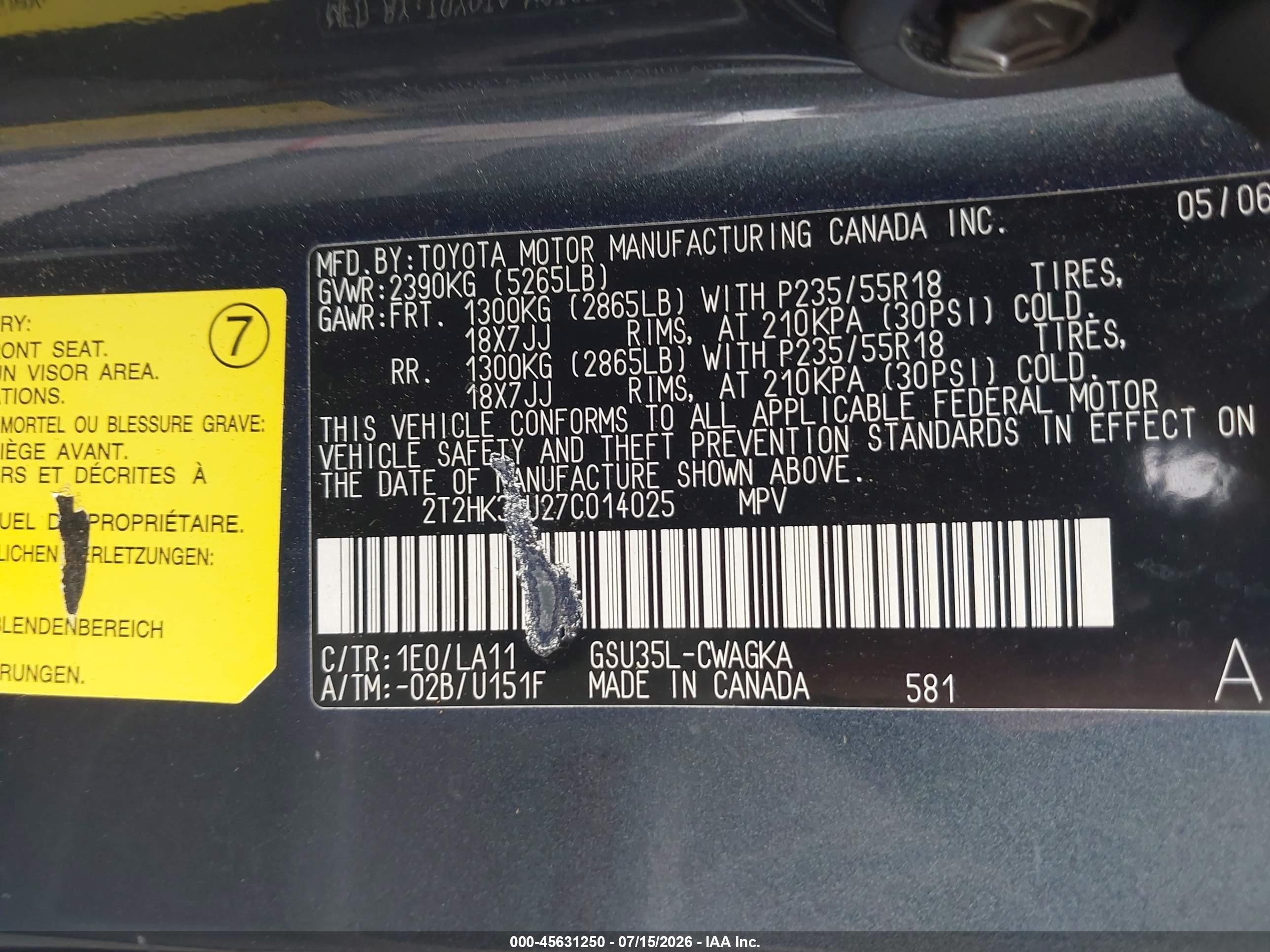 2007 Lexus Rx 350   Gray vin: 2T2HK31U27C014025