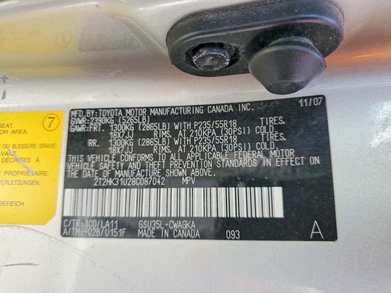2008 Lexus Rx 350 Серебряный vin: 2T2HK31U28C087042