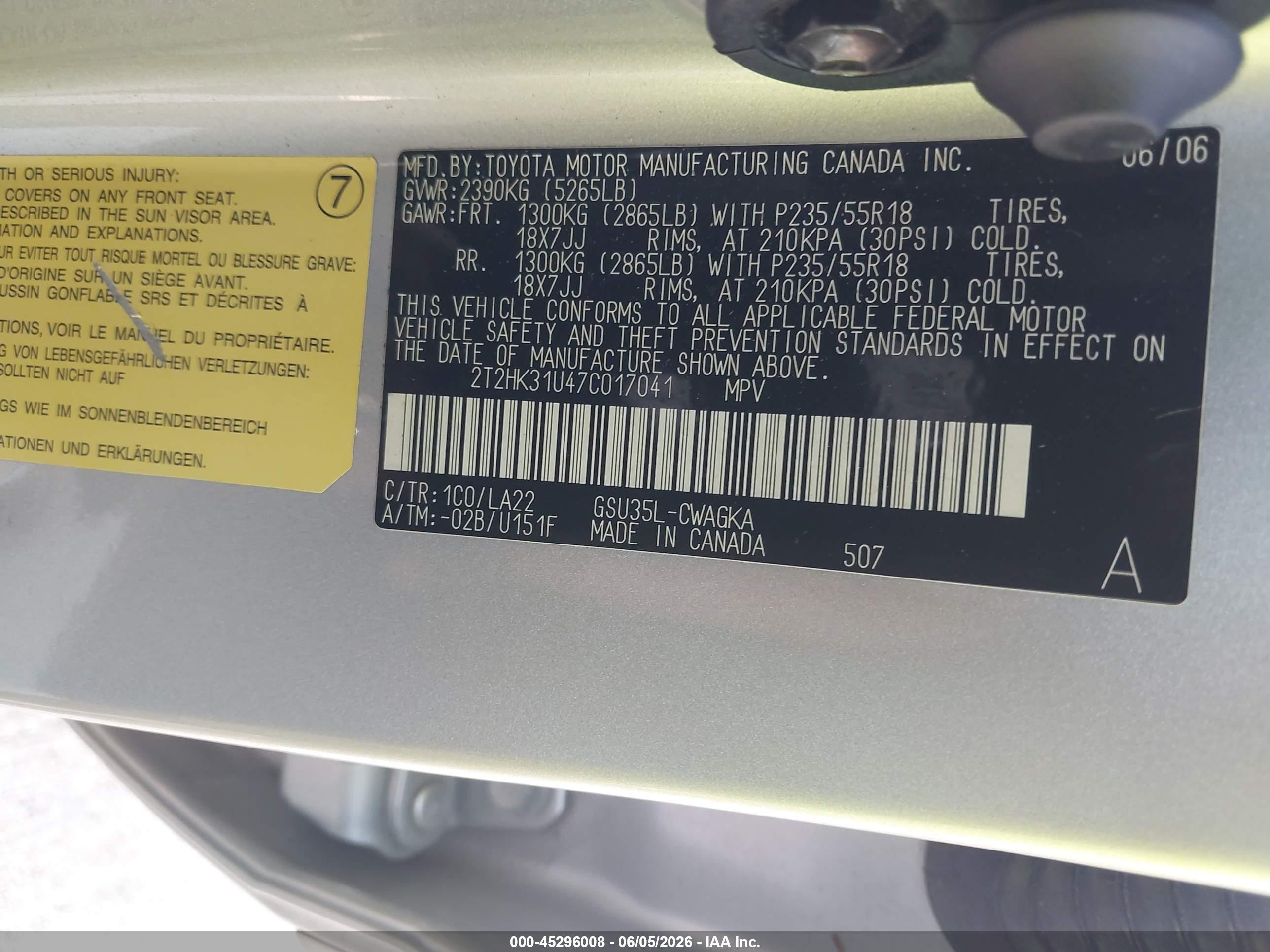 2007 Lexus Rx 350   Silver vin: 2T2HK31U47C017041