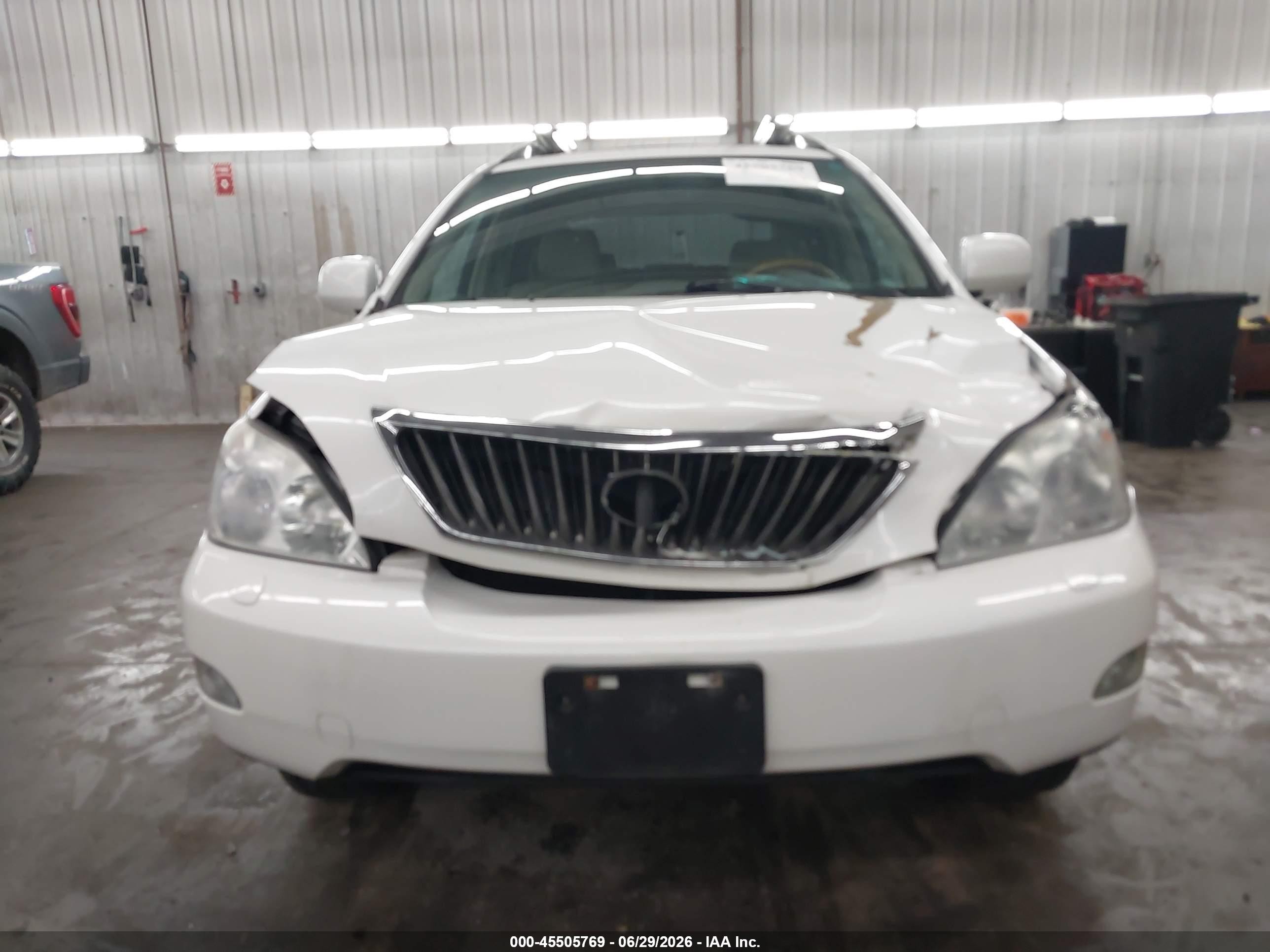 2009 Lexus Rx 350   White vin: 2T2HK31U59C104028