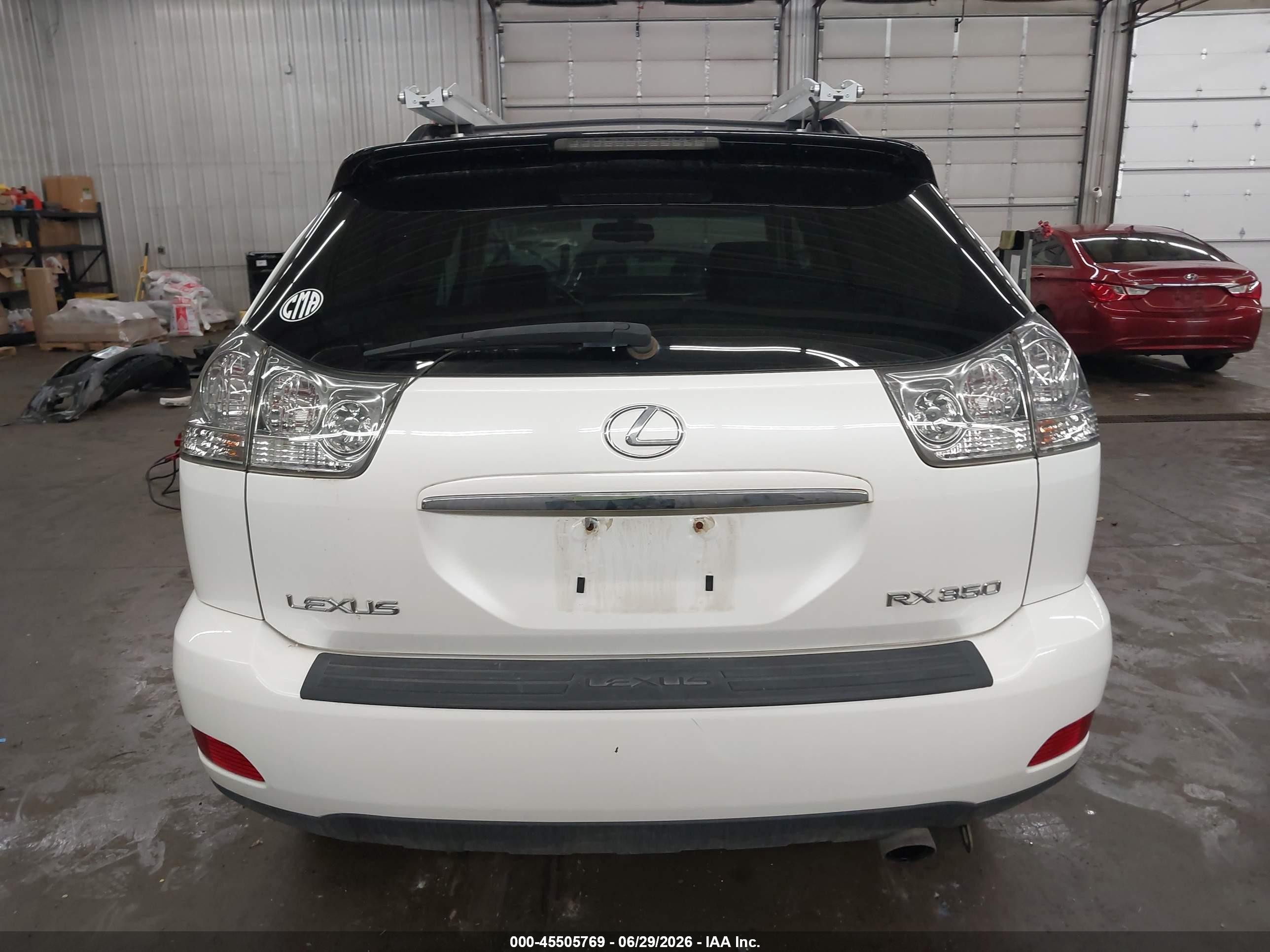 2009 Lexus Rx 350   White vin: 2T2HK31U59C104028