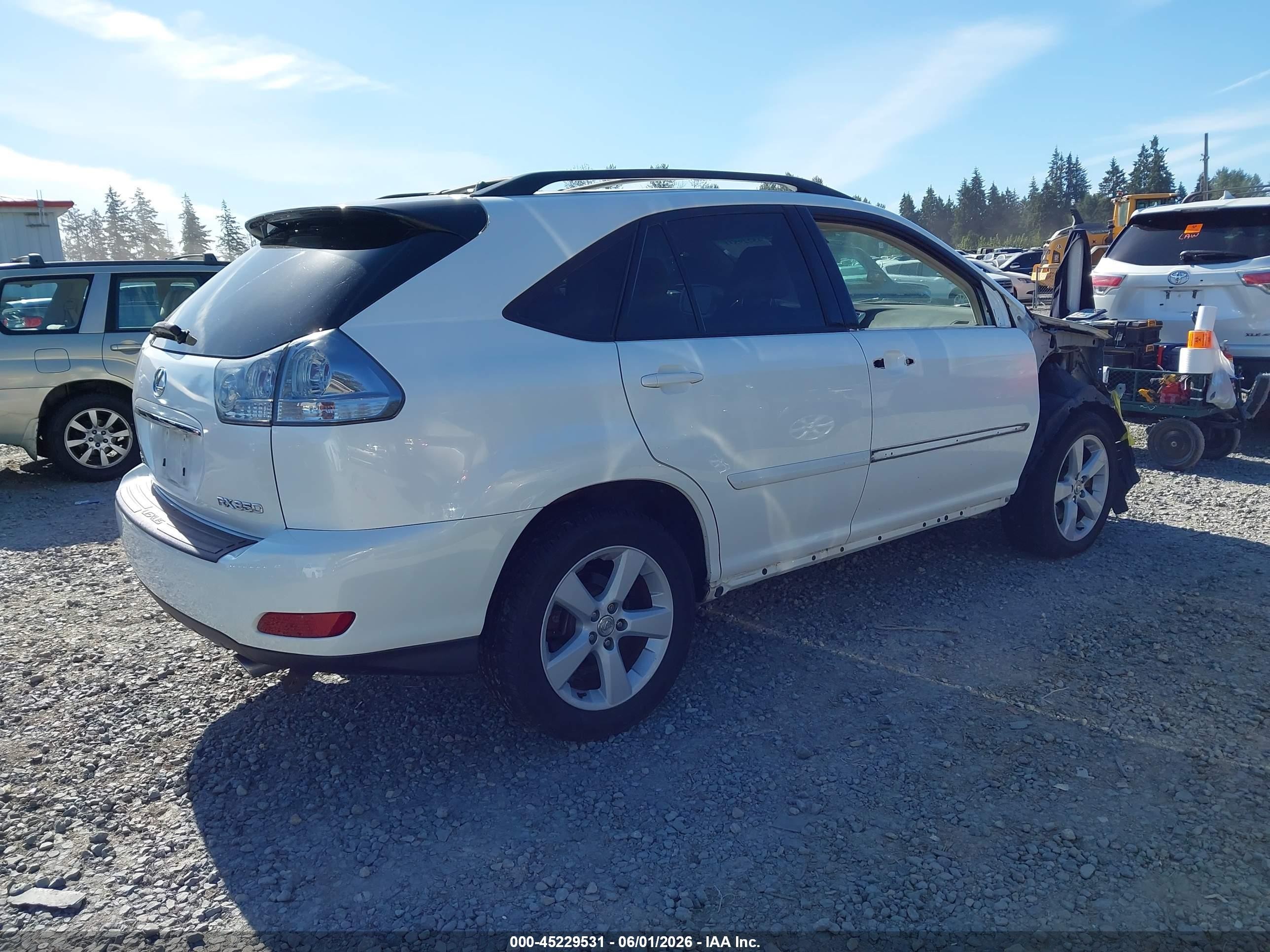 2007 Lexus Rx 350   White vin: 2T2HK31U67C021723