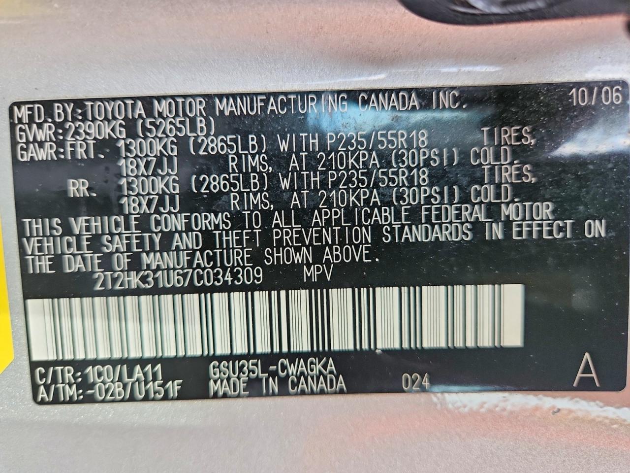 2007 Lexus Rx 350 Base Silver vin: 2T2HK31U67C034309