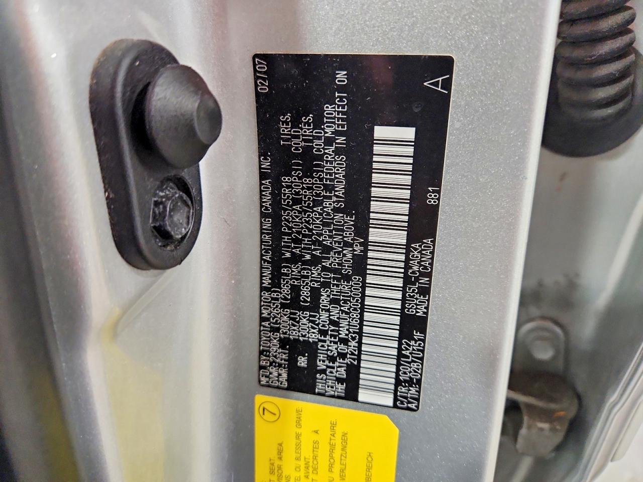 2008 Lexus Rx 350 Silver vin: 2T2HK31U68C050009
