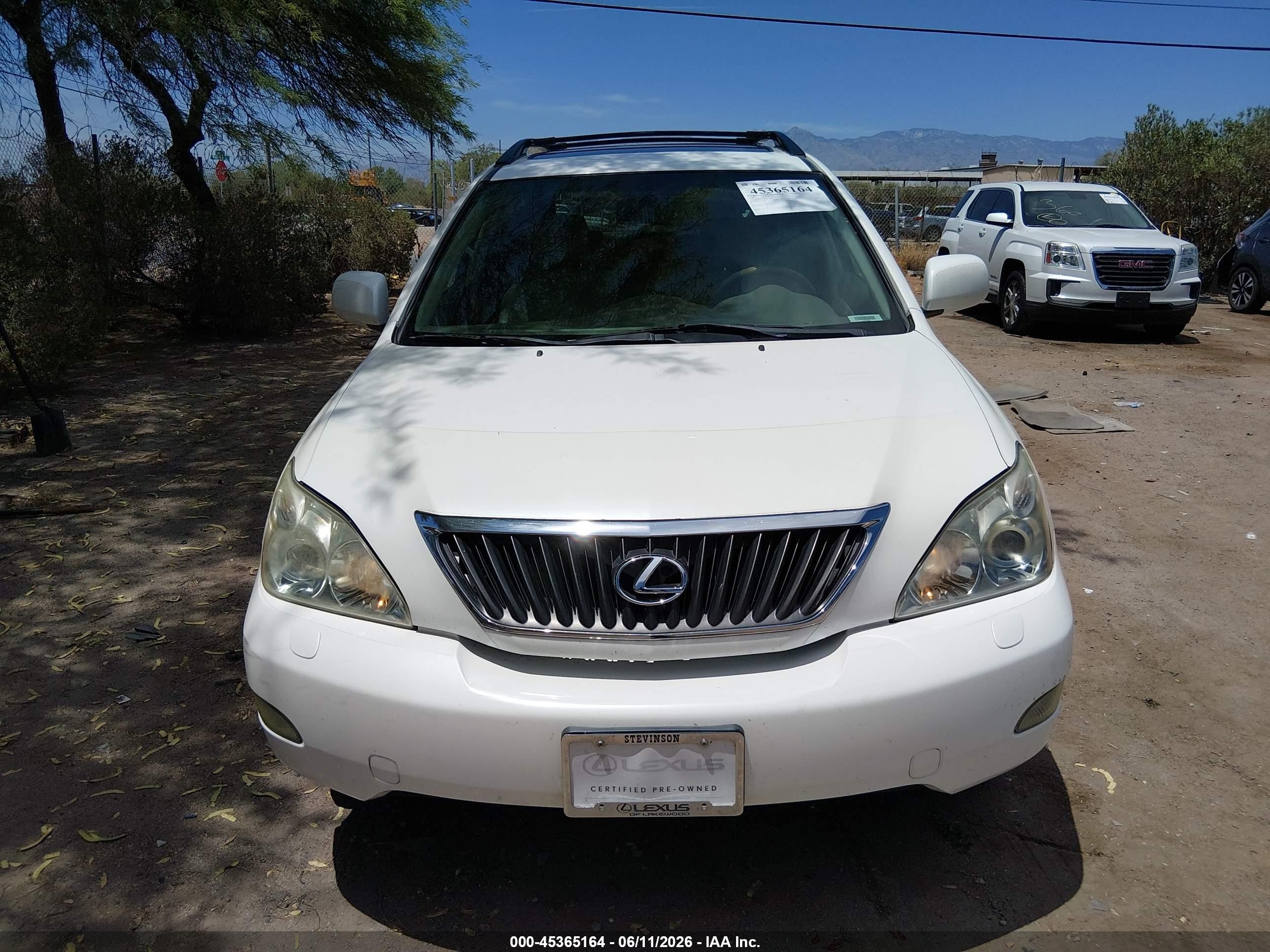 2008 Lexus Rx 350   White vin: 2T2HK31U68C063665