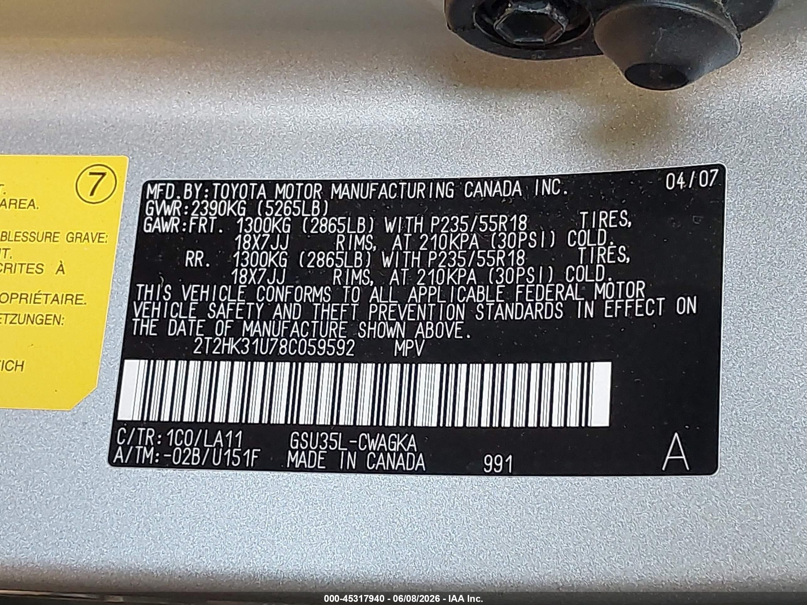 2008 Lexus Rx 350 Silver vin: 2T2HK31U78C059592