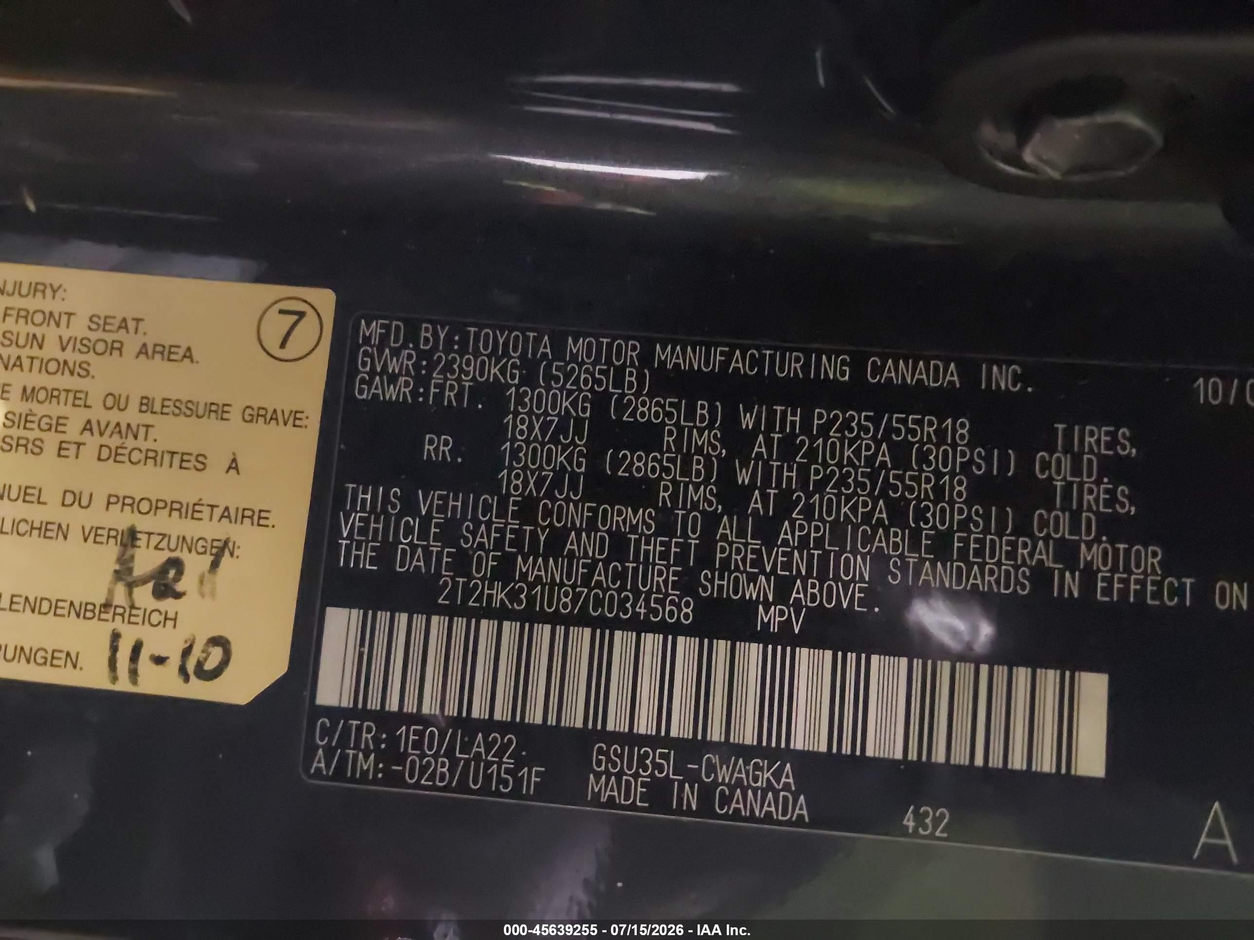 2007 Lexus Rx 350   Gray vin: 2T2HK31U87C034568