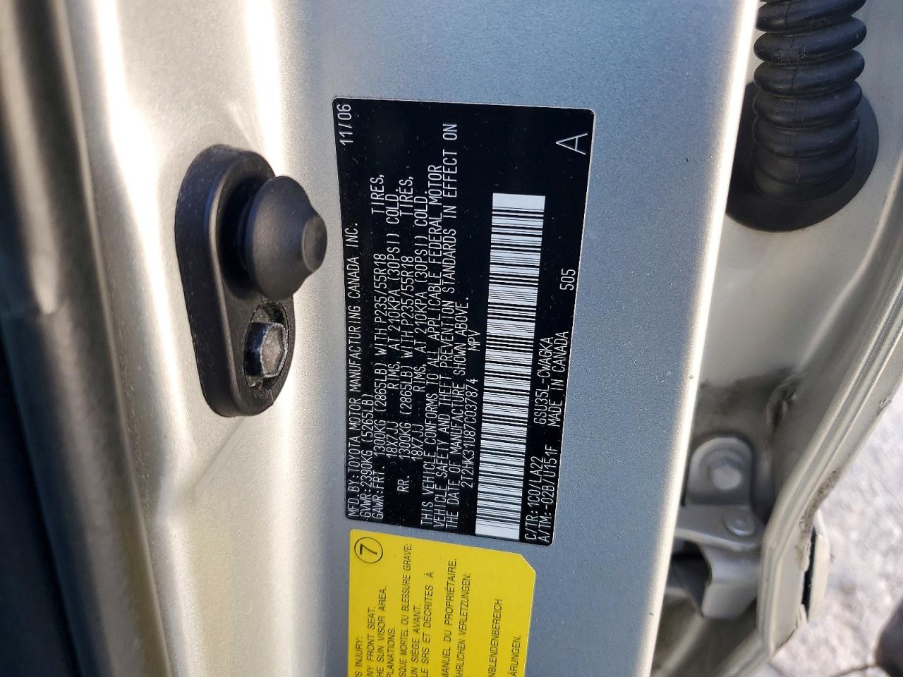 2007 Lexus Rx 350 White vin: 2T2HK31U87C037874