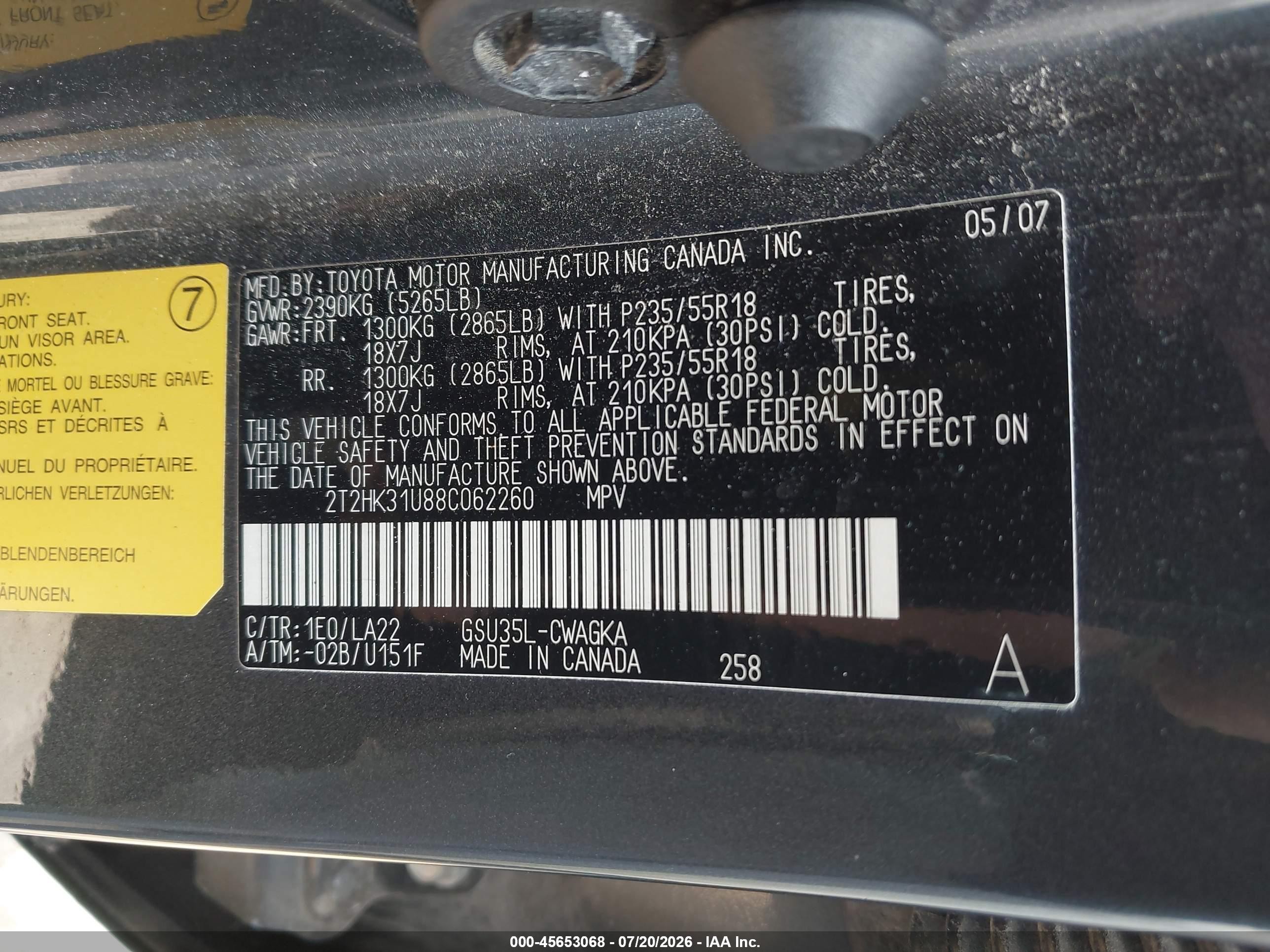 2008 Lexus Rx 350   Gray vin: 2T2HK31U88C062260