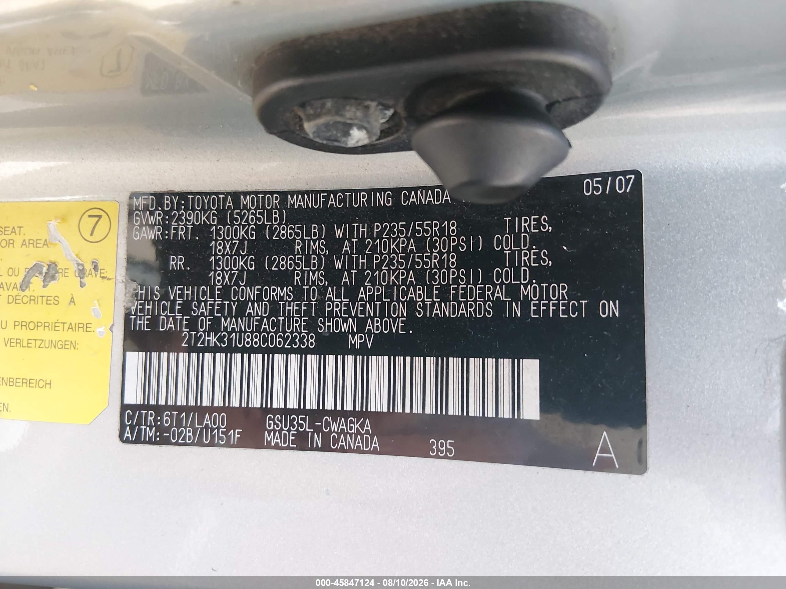 2008 Lexus Rx 350   Серебряный vin: 2T2HK31U88C062338