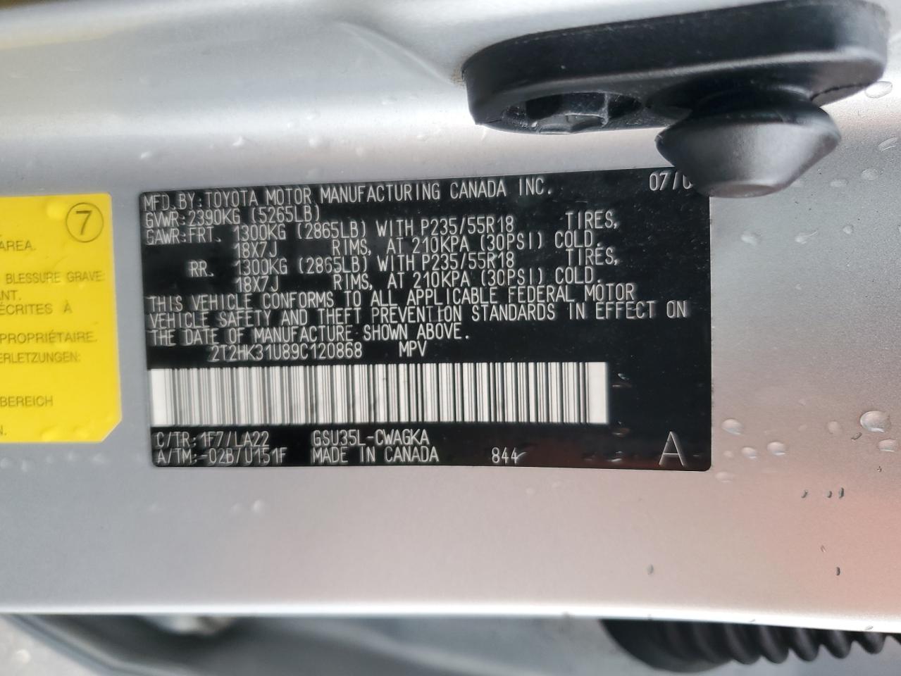 2009 Lexus Rx 350 Silver vin: 2T2HK31U89C120868