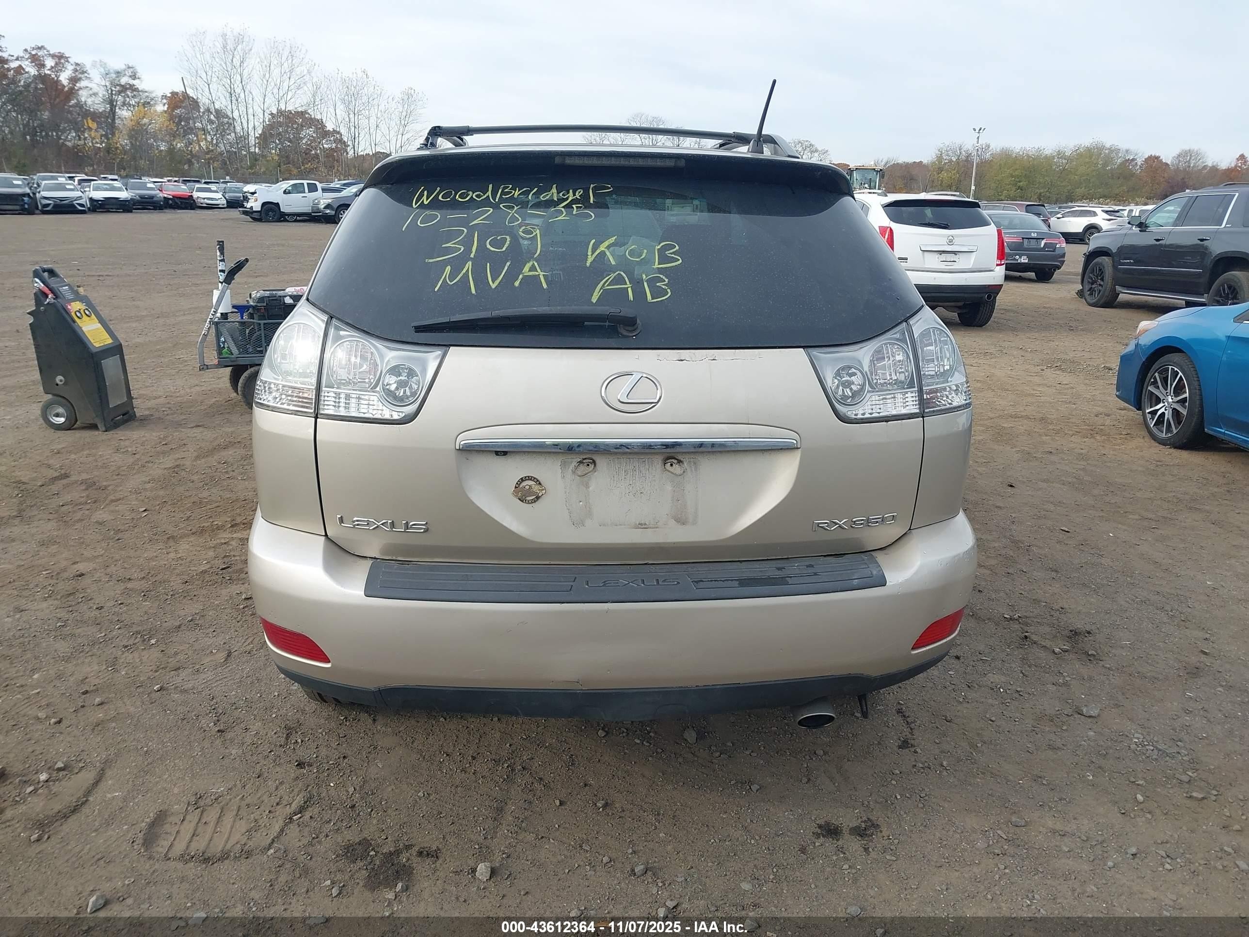 2007 Lexus Rx 350   Бежевый vin: 2T2HK31U97C023109