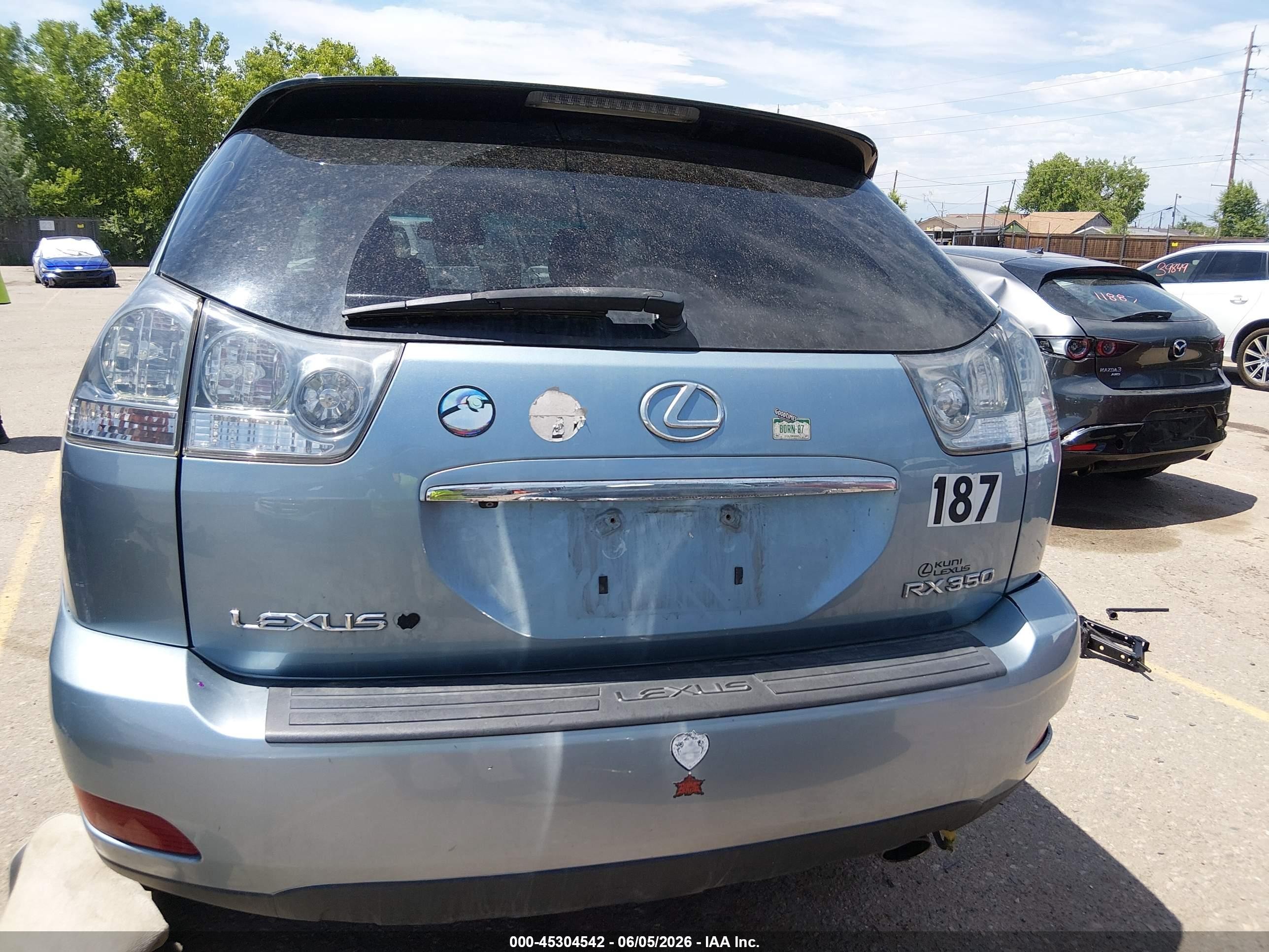 2007 Lexus Rx 350   Blue vin: 2T2HK31UX7C022454