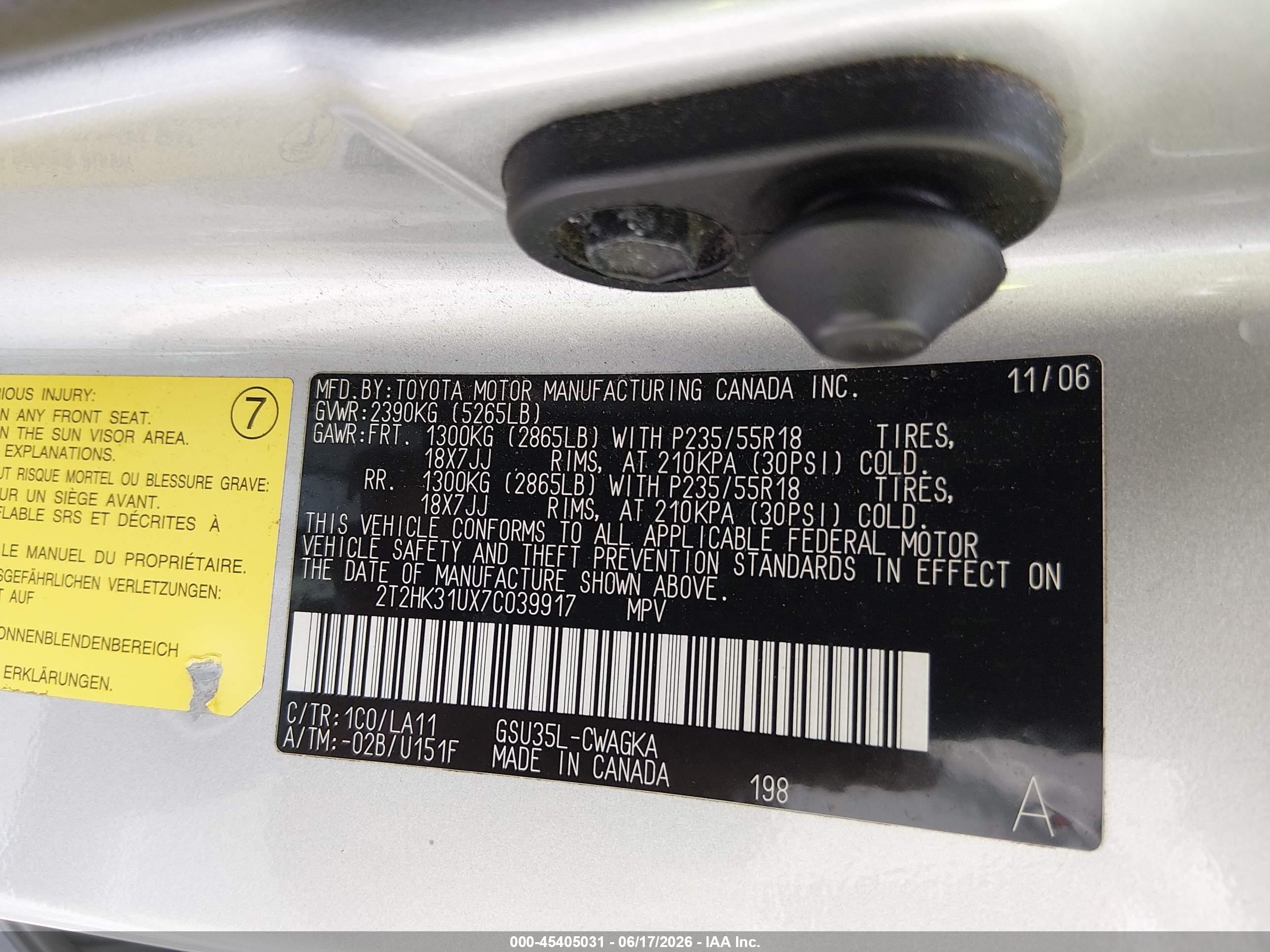 2007 Lexus Rx 350   Silver vin: 2T2HK31UX7C039917
