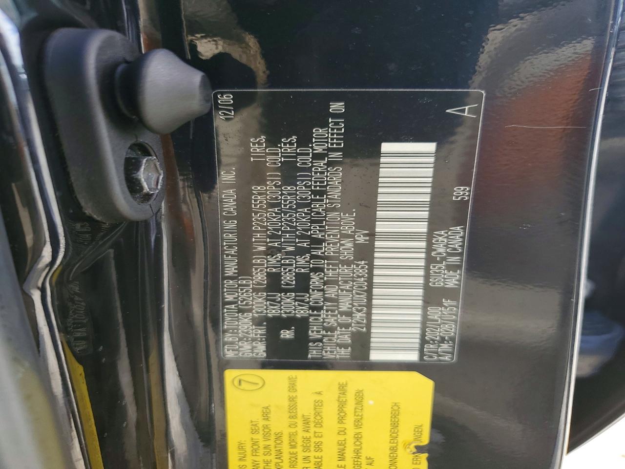 2007 Lexus Rx 350 Черный vin: 2T2HK31UX7C043854