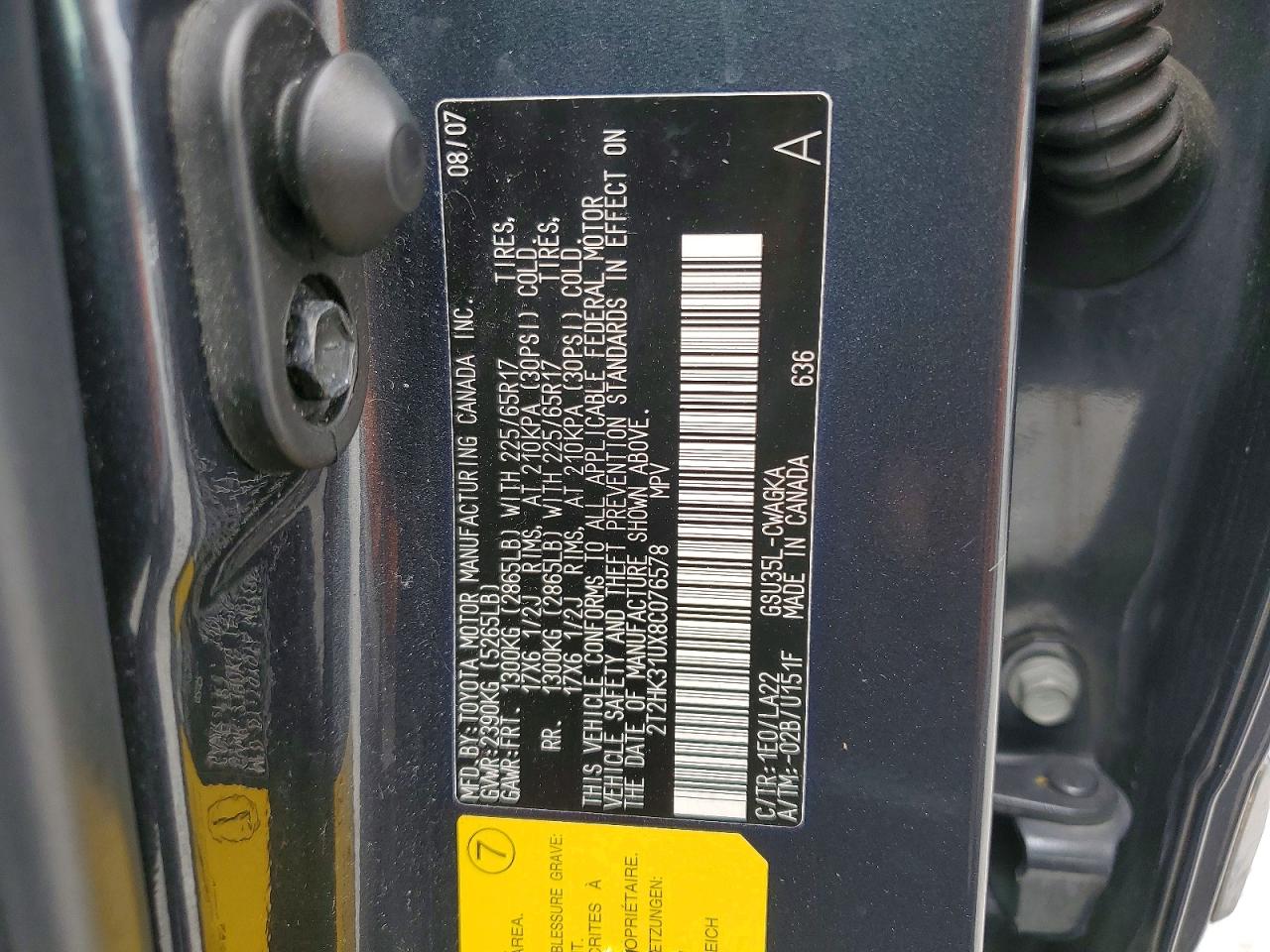 2008 Lexus Rx 350 Charcoal vin: 2T2HK31UX8C076578