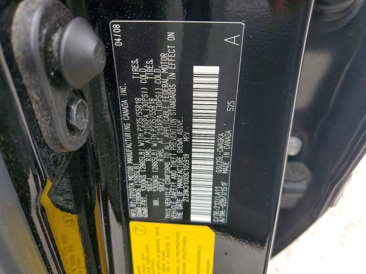 2009 Lexus Rx 350 Black vin: 2T2HK31UX9C105918