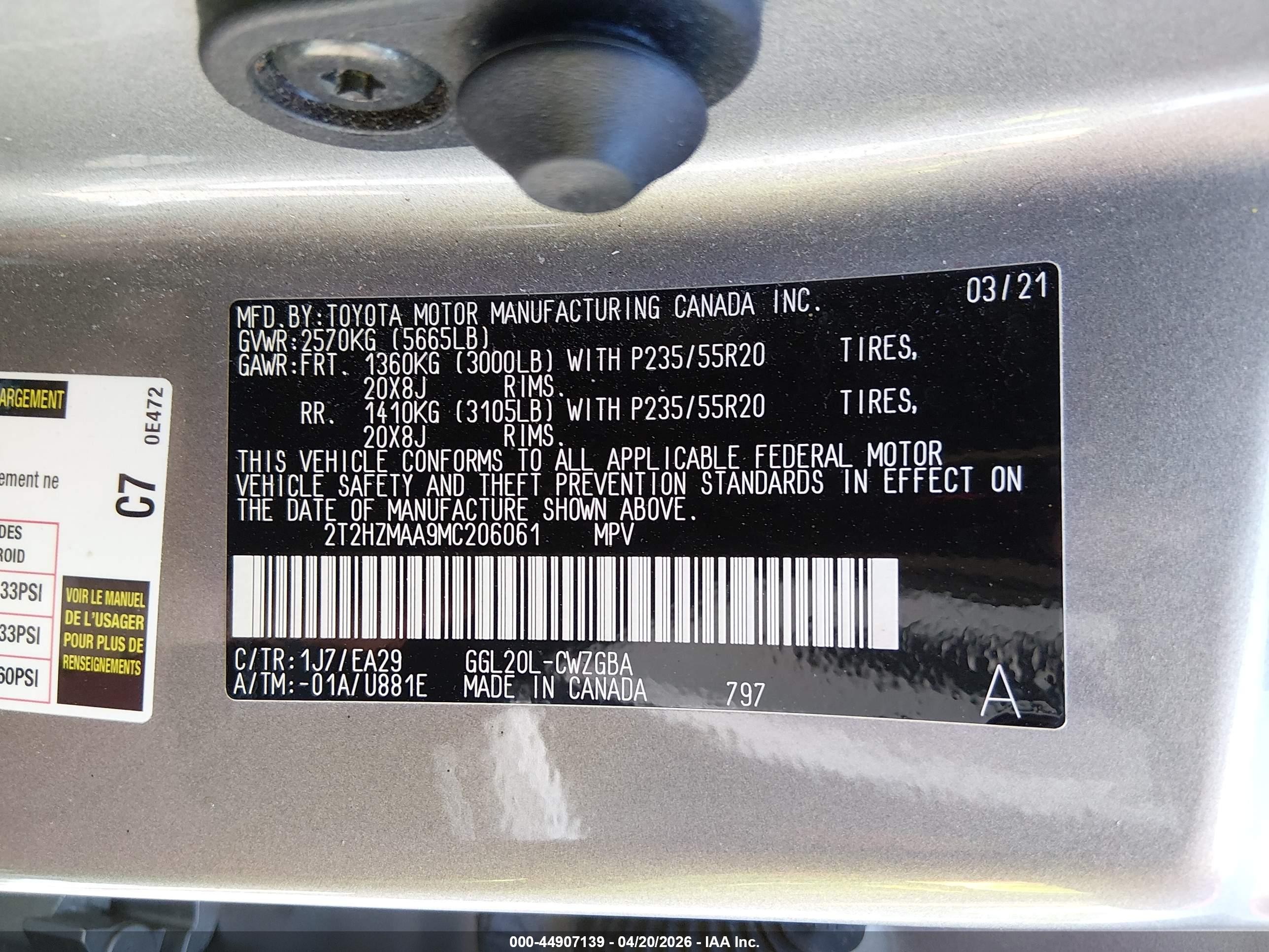2021 Lexus Rx 350 Silver vin: 2T2HZMAA9MC206061