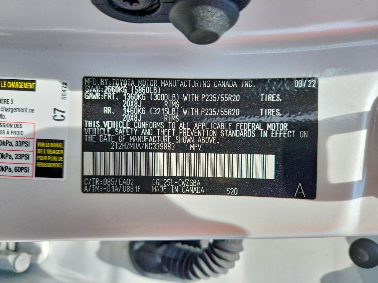2022 Lexus Rx 350 Белый vin: 2T2HZMDA7NC339883