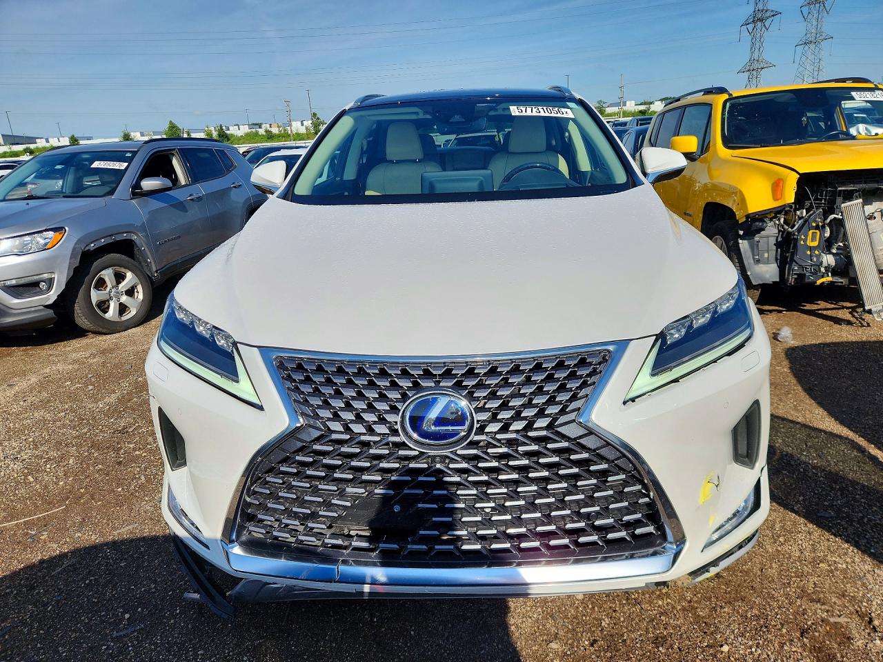 2021 Lexus Rx 450h White vin: 2T2JGMDA2MC066809