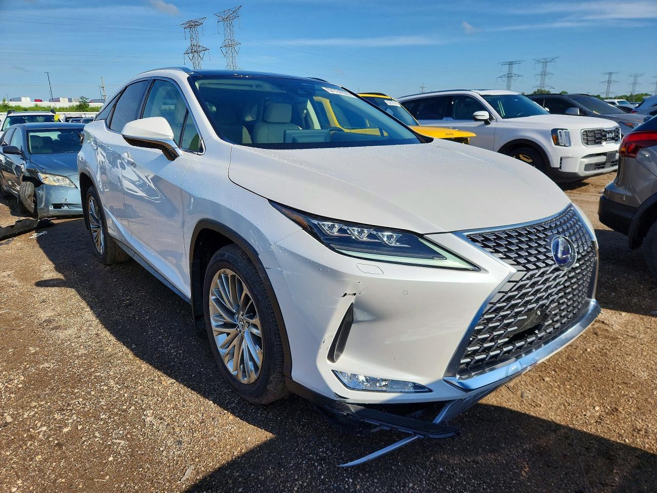 2021 Lexus Rx 450h White vin: 2T2JGMDA2MC066809