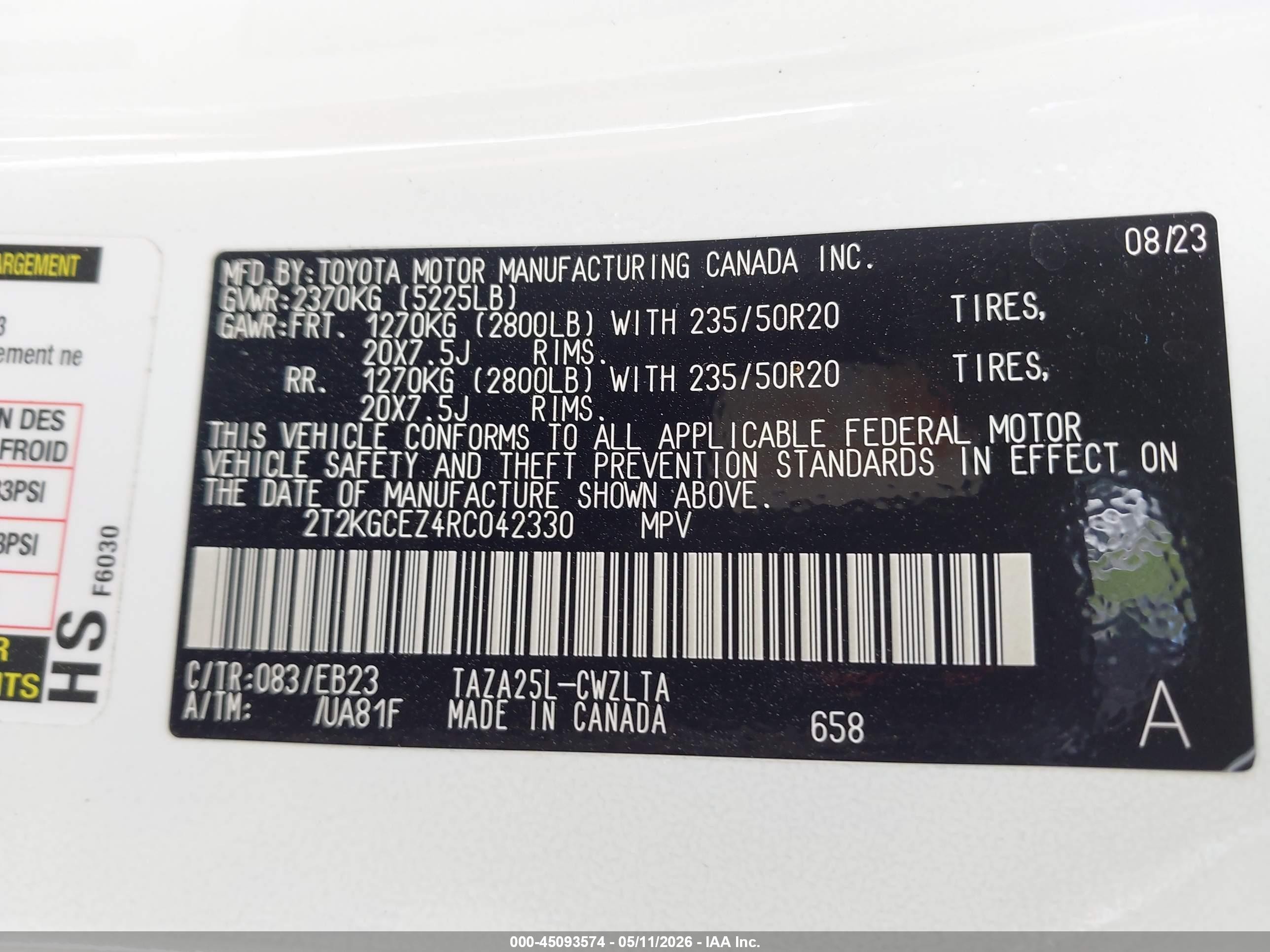 2024 Lexus Nx 350 F Sport Handling White vin: 2T2KGCEZ4RC042330