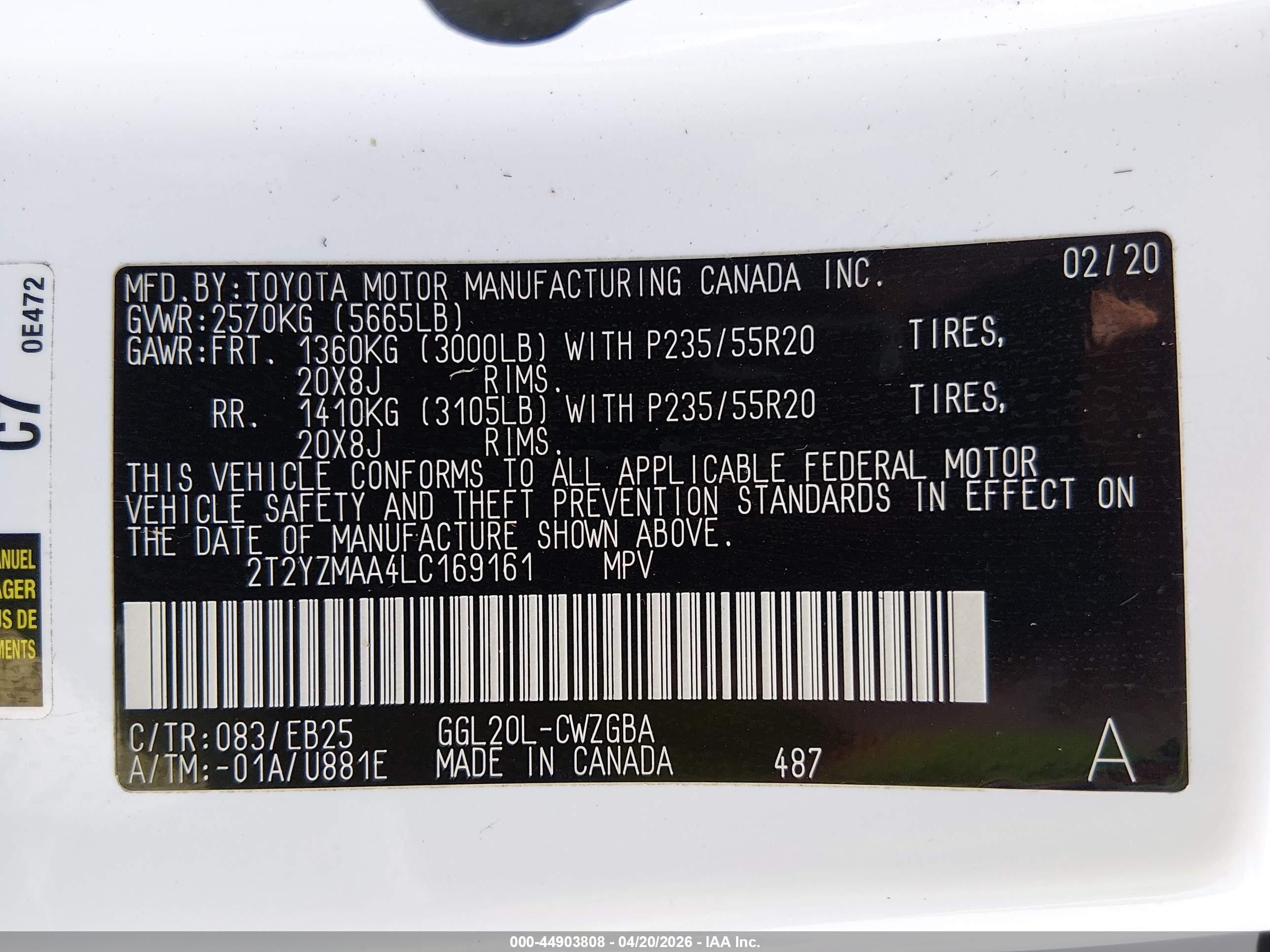 2020 Lexus Rx 350 F Sport Performance White vin: 2T2YZMAA4LC169161