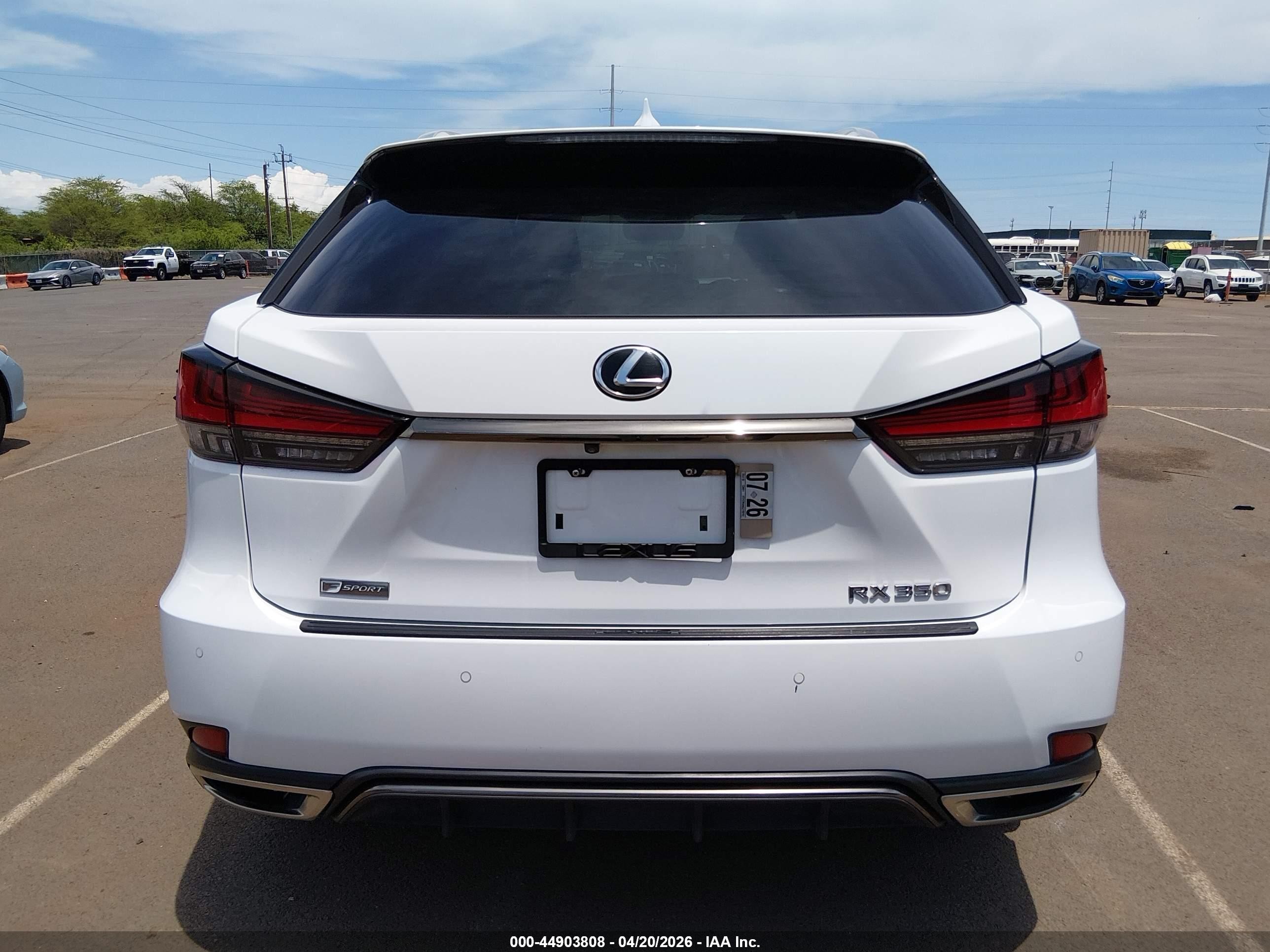 2020 Lexus Rx 350 F Sport Performance White vin: 2T2YZMAA4LC169161