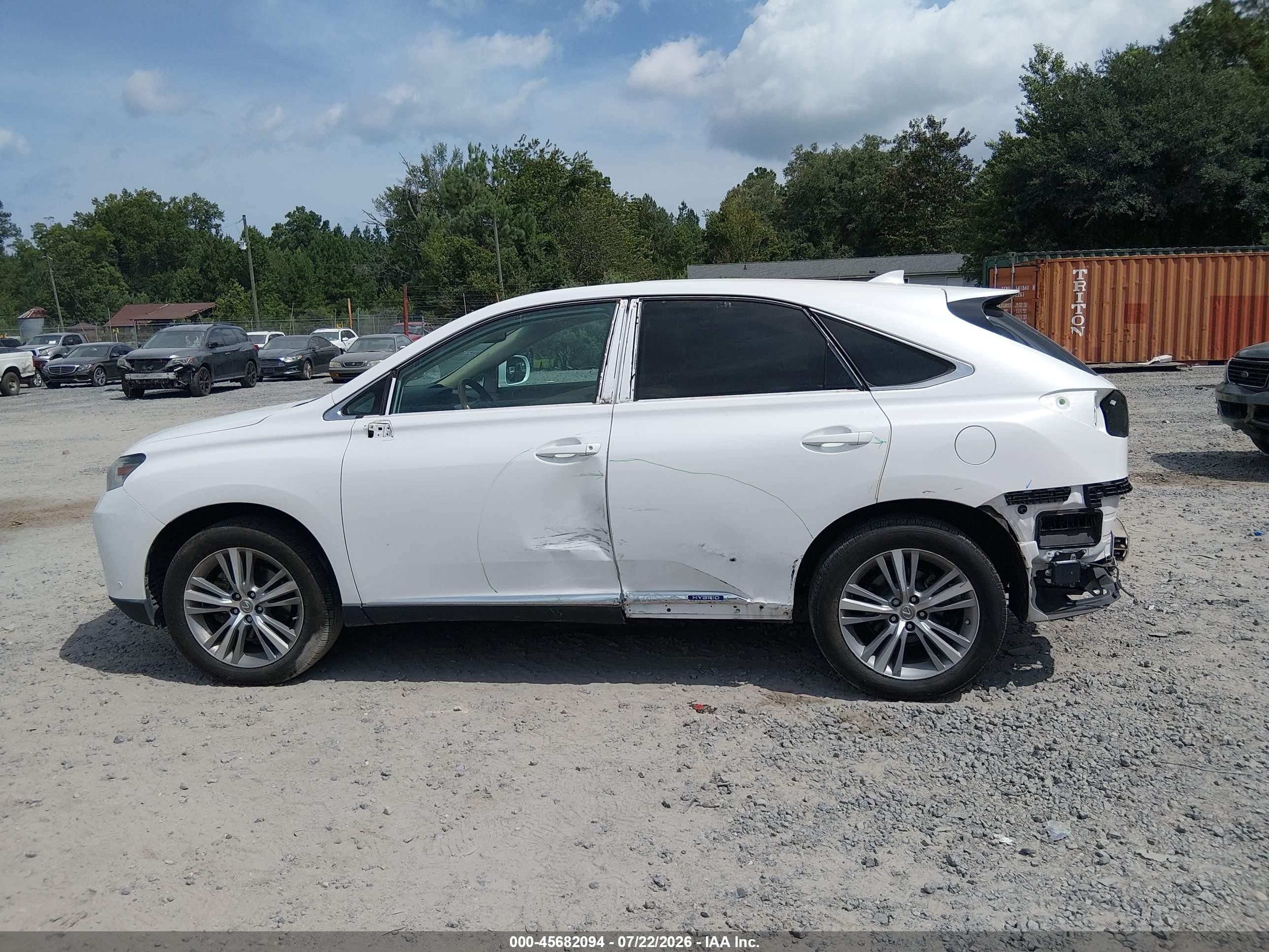 2015 Lexus Rx 450h   White vin: 2T2ZB1BAXFC001874
