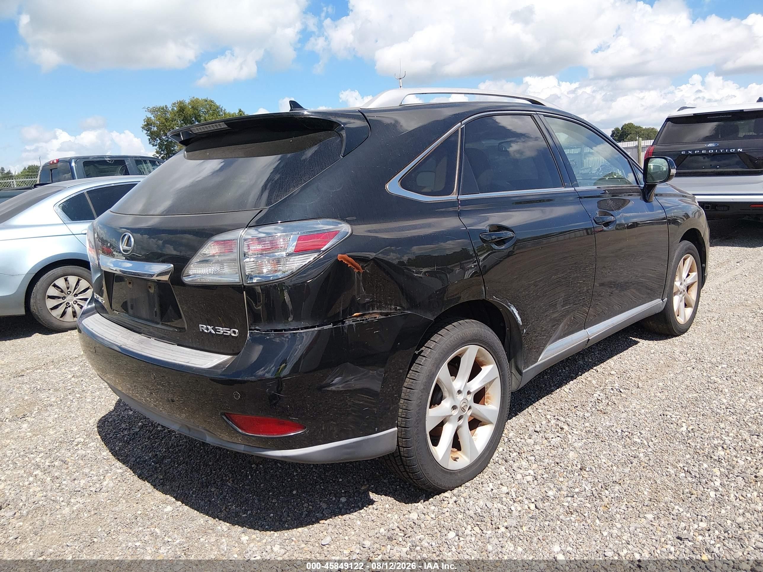 2010 Lexus Rx 350   Black vin: 2T2ZK1BA0AC008003