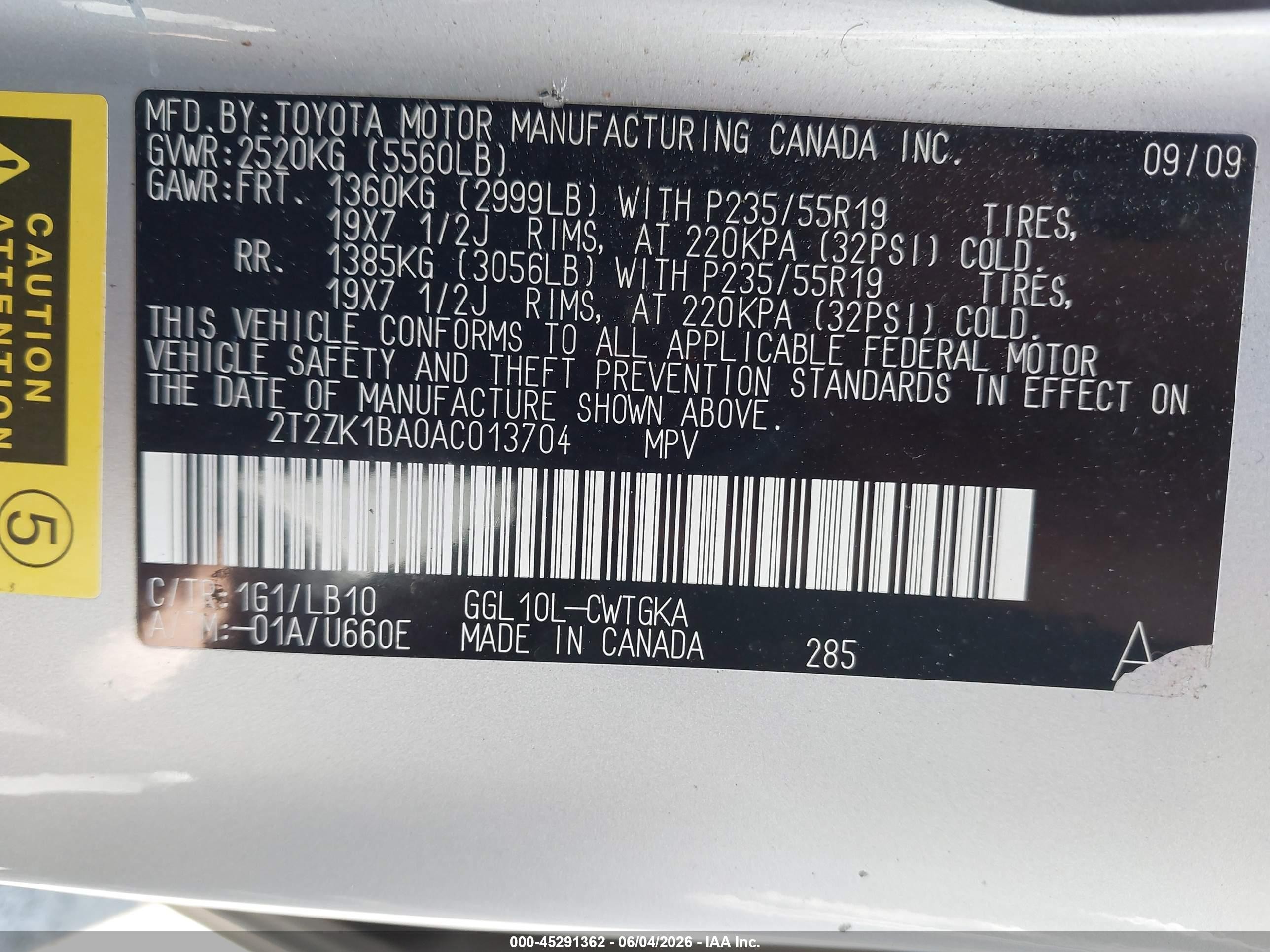 2010 Lexus Rx 350   Silver vin: 2T2ZK1BA0AC013704