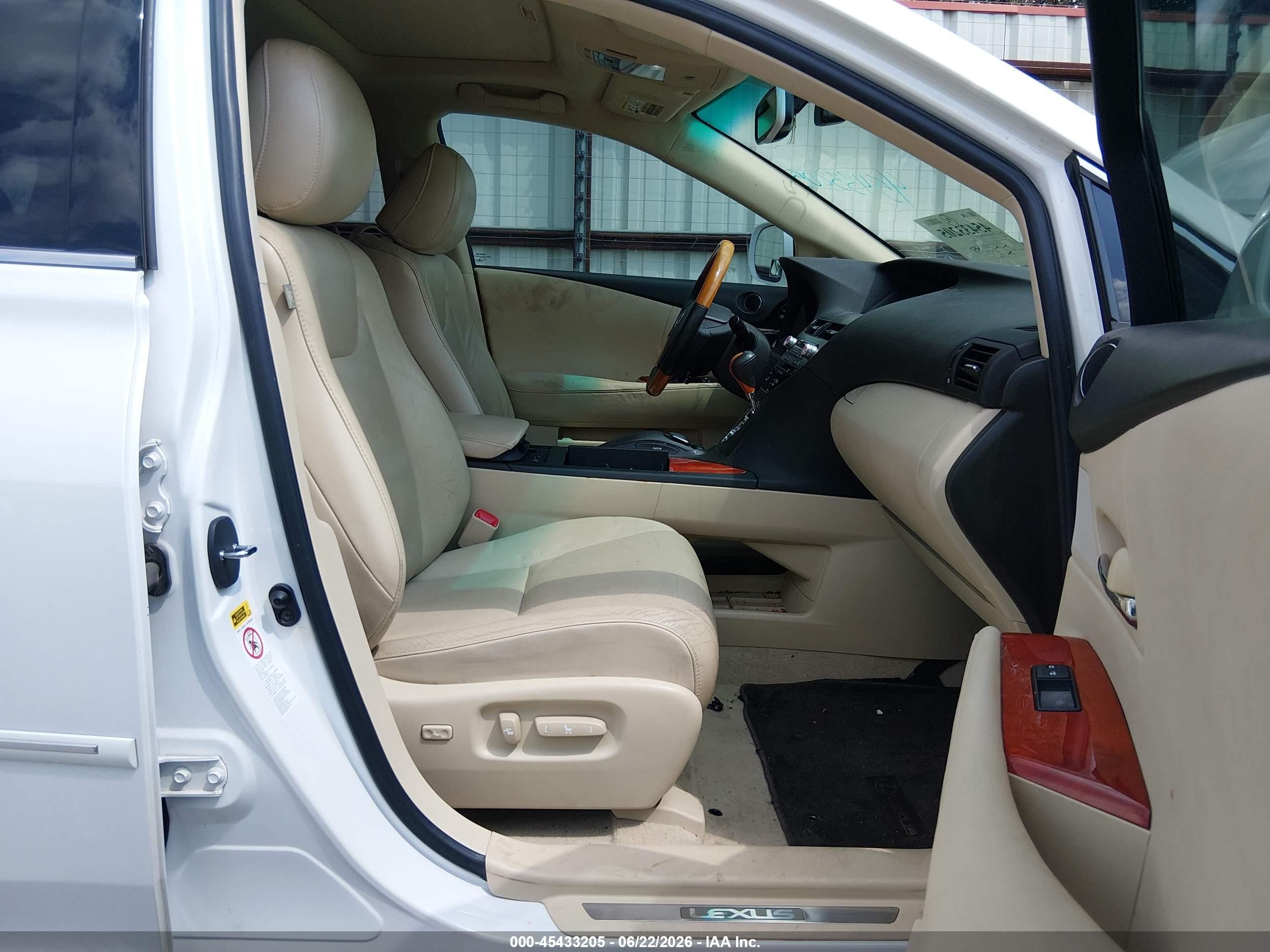 2010 Lexus Rx 350   White vin: 2T2ZK1BA0AC014917